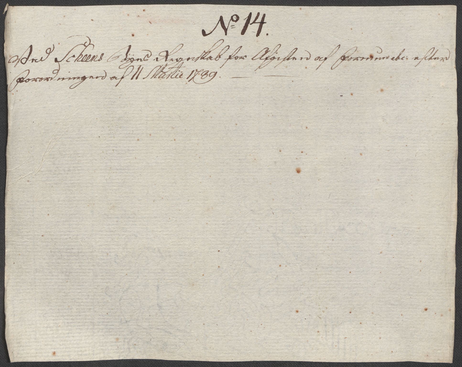 Rentekammeret inntil 1814, Reviderte regnskaper, Mindre regnskaper, AV/RA-EA-4068/Rf/Rfe/L0043: Skien, Solør og Odalen fogderi, 1789, s. 15