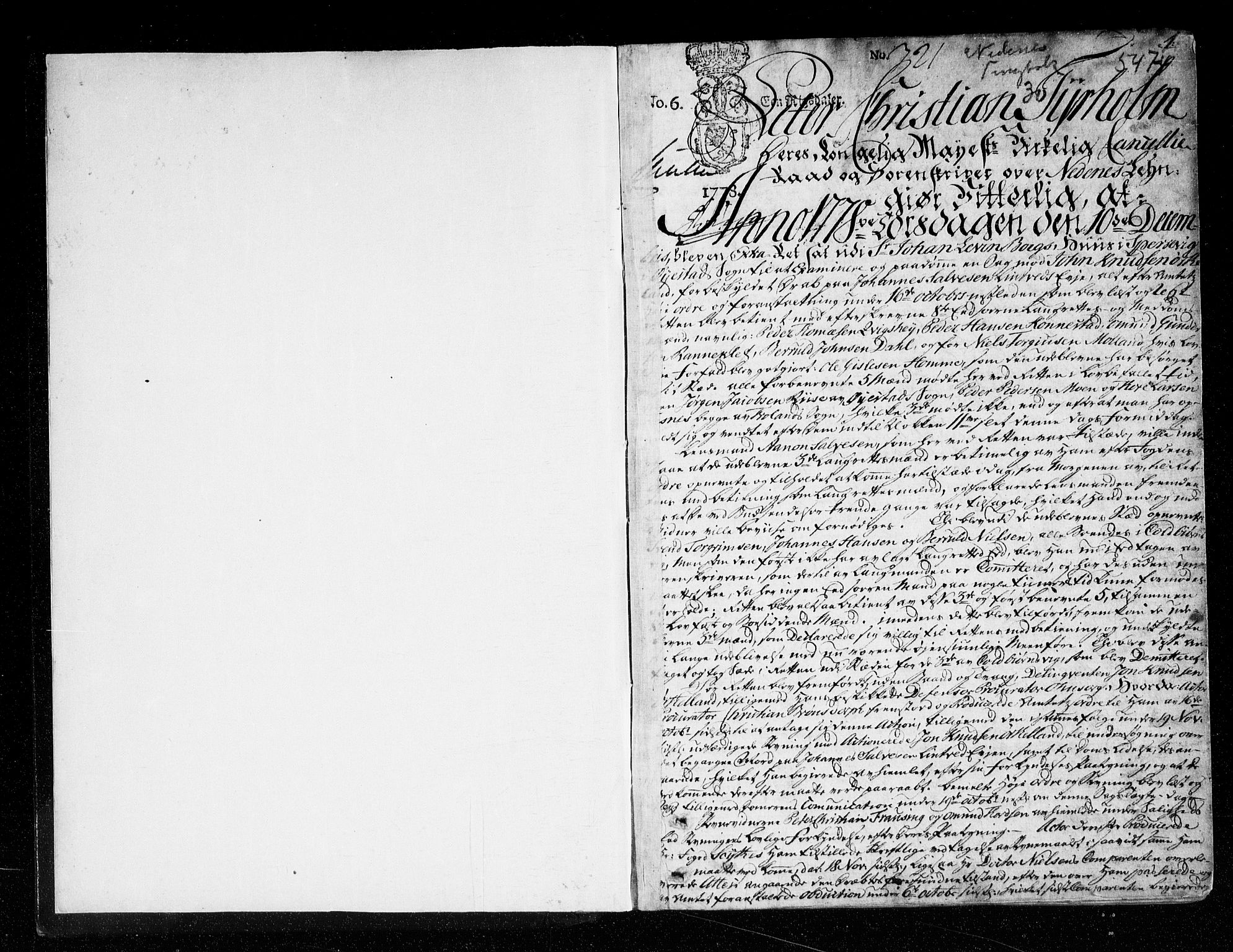 Nedenes sorenskriveri før 1824, SAK/1221-0007/F/Fa/L0035: Tingbok med register nr 30, 1778-1782, s. 0b-1a