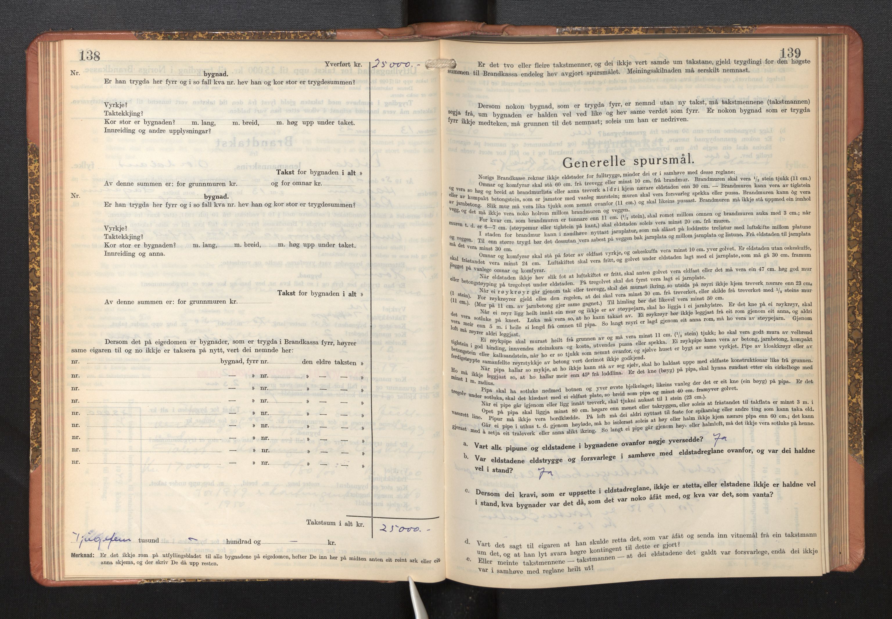 Lensmannen i Røldal, AV/SAB-A-34501/0012/L0004: Branntakstprotokoll, skjematakst, 1936-1950, s. 138-139