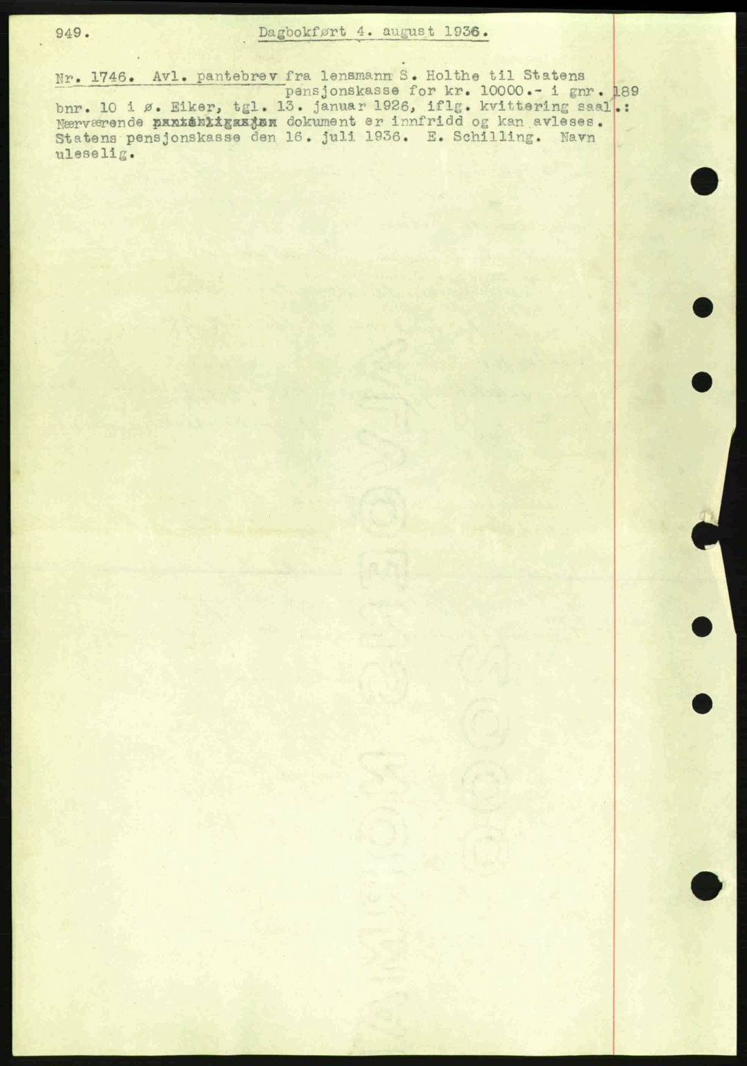 Eiker, Modum og Sigdal sorenskriveri, SAKO/A-123/G/Ga/Gab/L0032: Pantebok nr. A2, 1936-1936, Dagboknr: 1746/1936