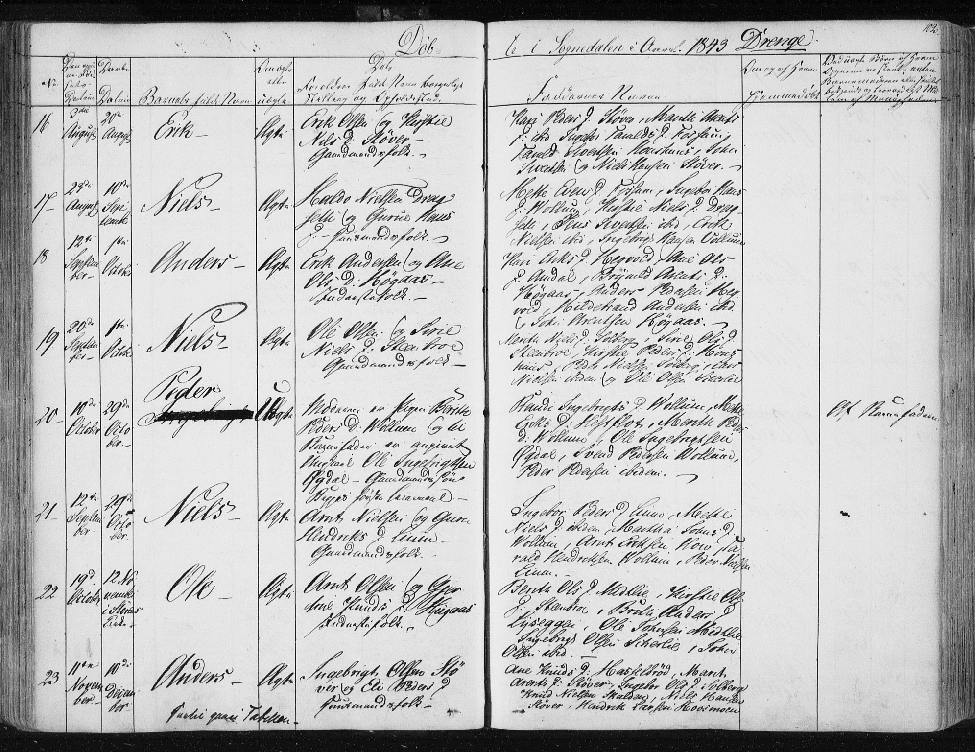 Ministerialprotokoller, klokkerbøker og fødselsregistre - Sør-Trøndelag, SAT/A-1456/687/L0999: Ministerialbok nr. 687A05 /3, 1843-1848, s. 102