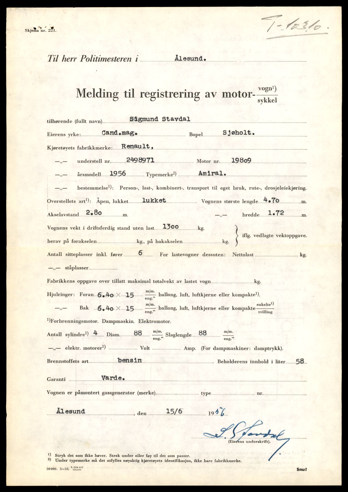 Møre og Romsdal vegkontor - Ålesund trafikkstasjon, AV/SAT-A-4099/F/Fe/L0019: Registreringskort for kjøretøy T 10228 - T 10350, 1927-1998, s. 2075