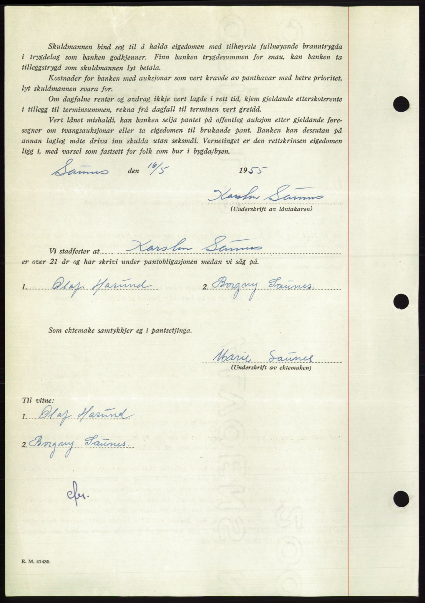 Søre Sunnmøre sorenskriveri, AV/SAT-A-4122/1/2/2C/L0126: Pantebok nr. 14B, 1954-1955, Dagboknr: 1193/1955