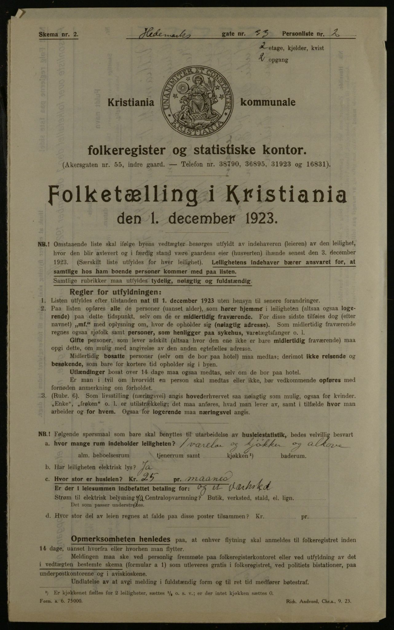 OBA, Kommunal folketelling 1.12.1923 for Kristiania, 1923, s. 40134