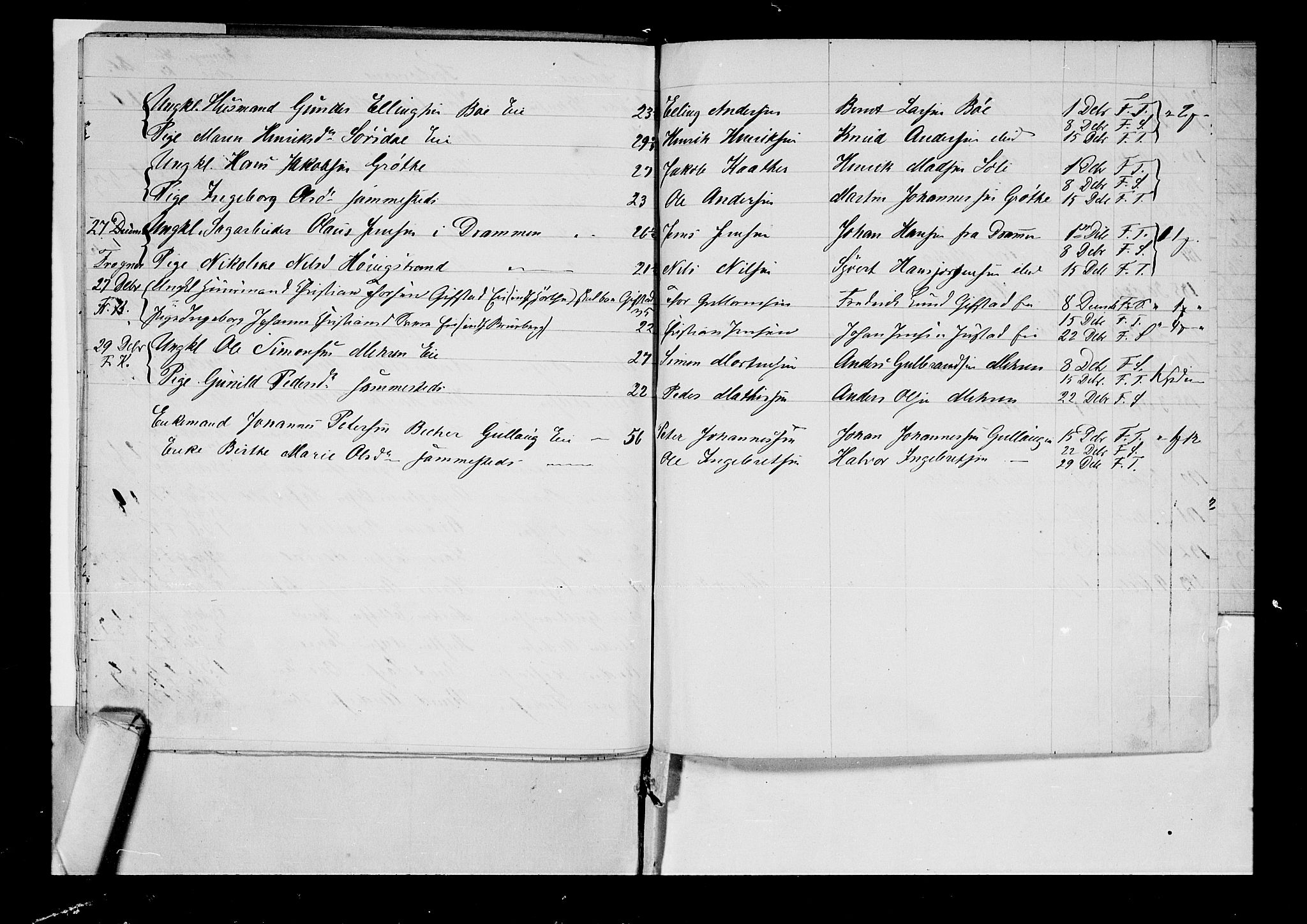 Lier kirkebøker, AV/SAKO-A-230/G/Ga/L0003: Klokkerbok nr. I 3, 1861-1873