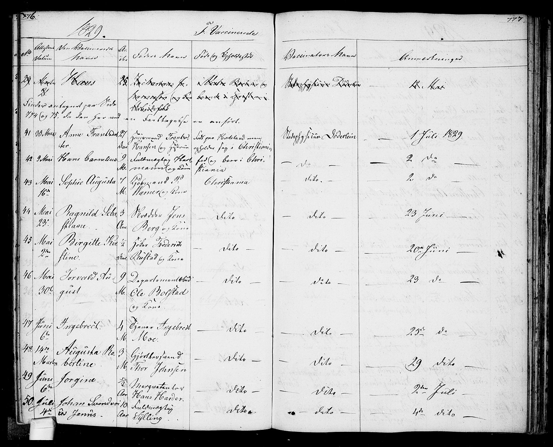 Oslo domkirke Kirkebøker, SAO/A-10752/F/Fa/L0022: Ministerialbok nr. 22, 1824-1829, s. 776-777