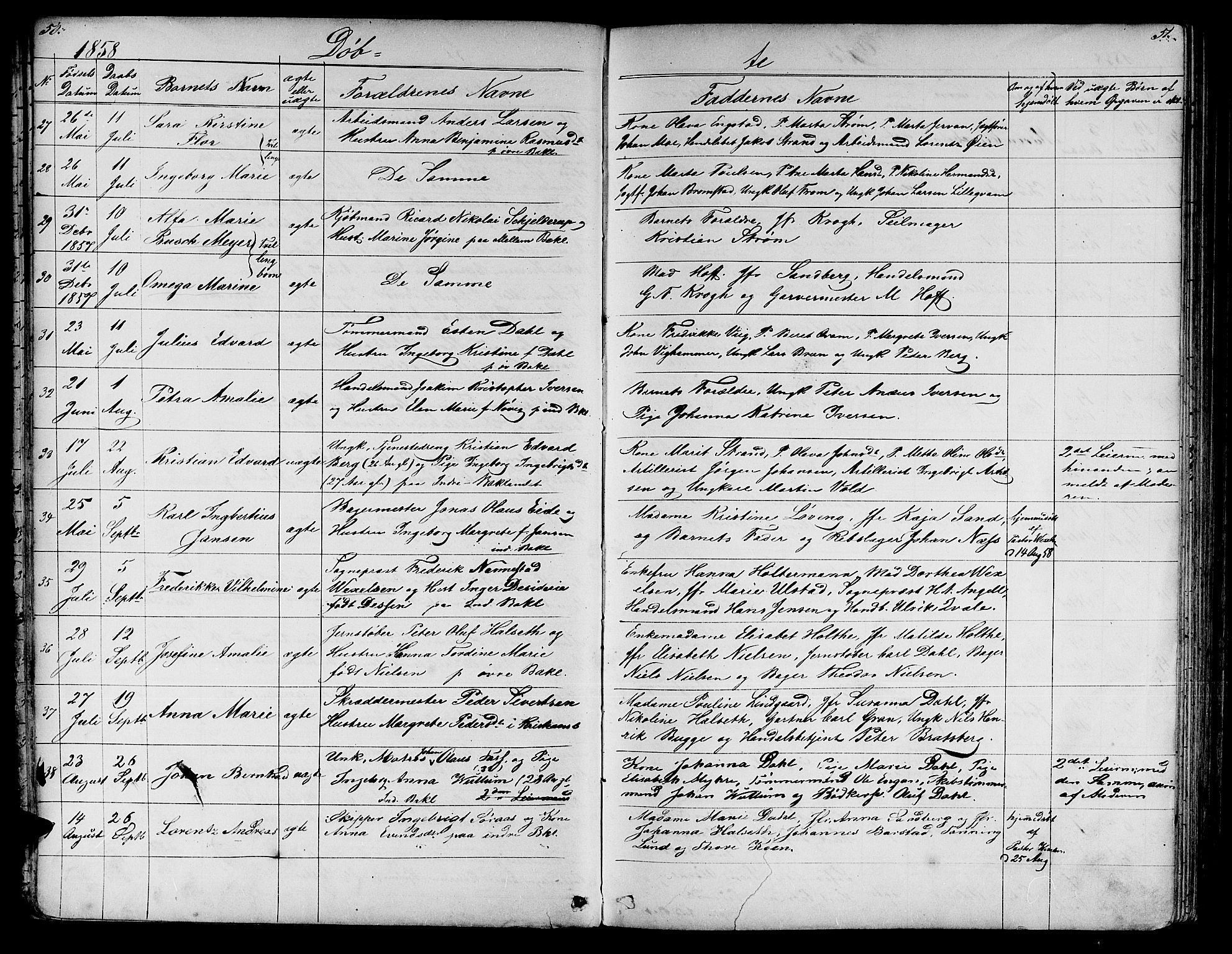Ministerialprotokoller, klokkerbøker og fødselsregistre - Sør-Trøndelag, SAT/A-1456/604/L0219: Klokkerbok nr. 604C02, 1851-1869, s. 50-51