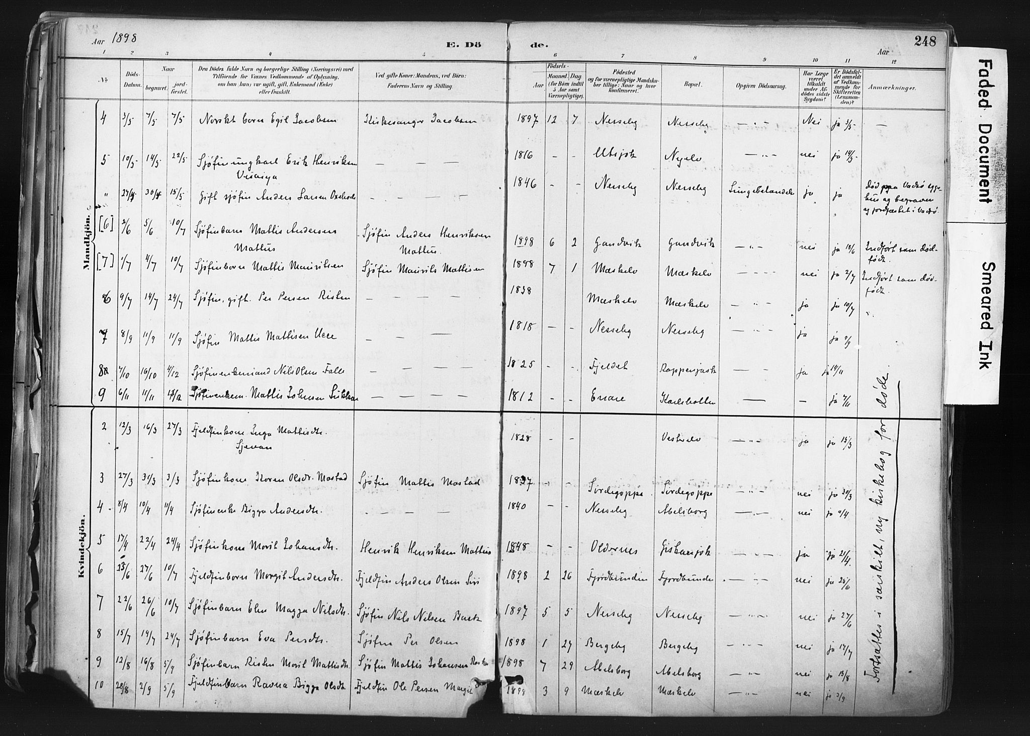 Nesseby sokneprestkontor, AV/SATØ-S-1330/H/Ha/L0006kirke: Ministerialbok nr. 6, 1885-1985, s. 248