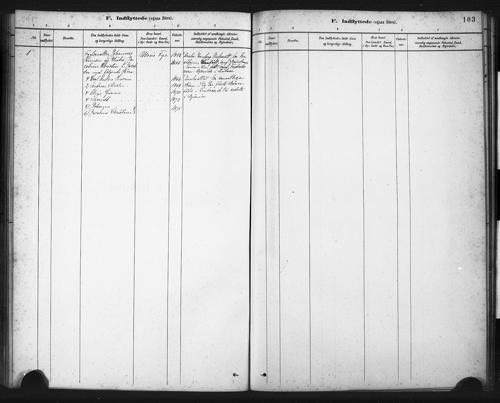 Torvastad sokneprestkontor, SAST/A -101857/H/Ha/Haa/L0016: Ministerialbok nr. A 15, 1883-1903, s. 103