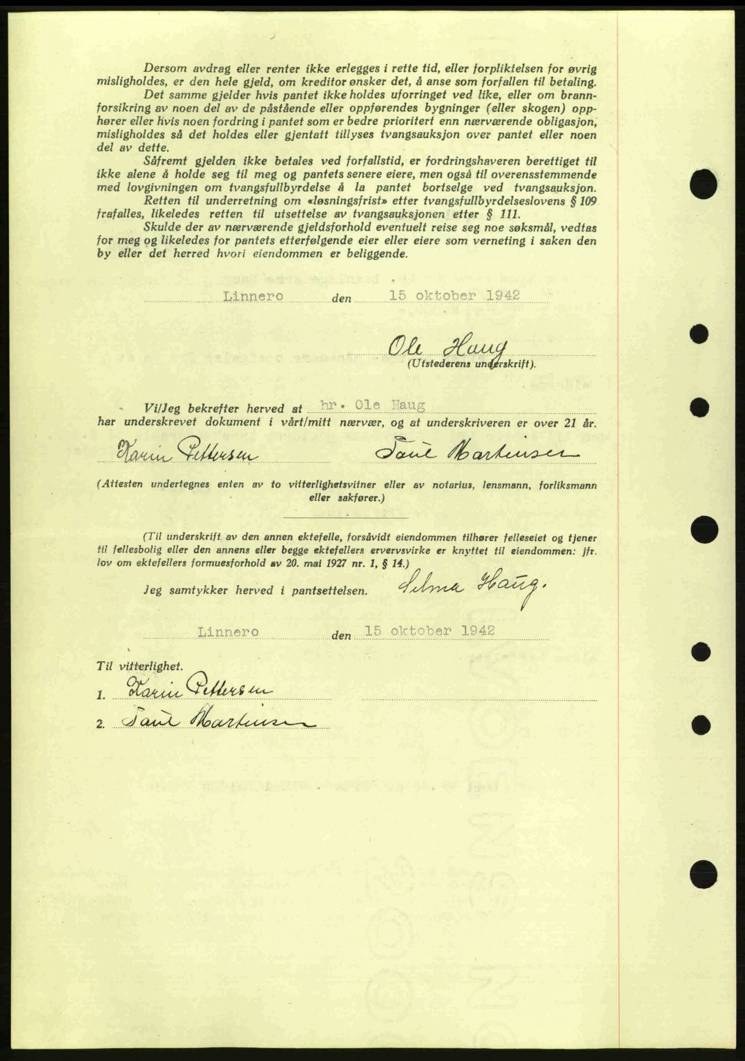 Idd og Marker sorenskriveri, AV/SAO-A-10283/G/Gb/Gbc/L0002: Pantebok nr. B4-9a, 1939-1945, Dagboknr: 1376/1942