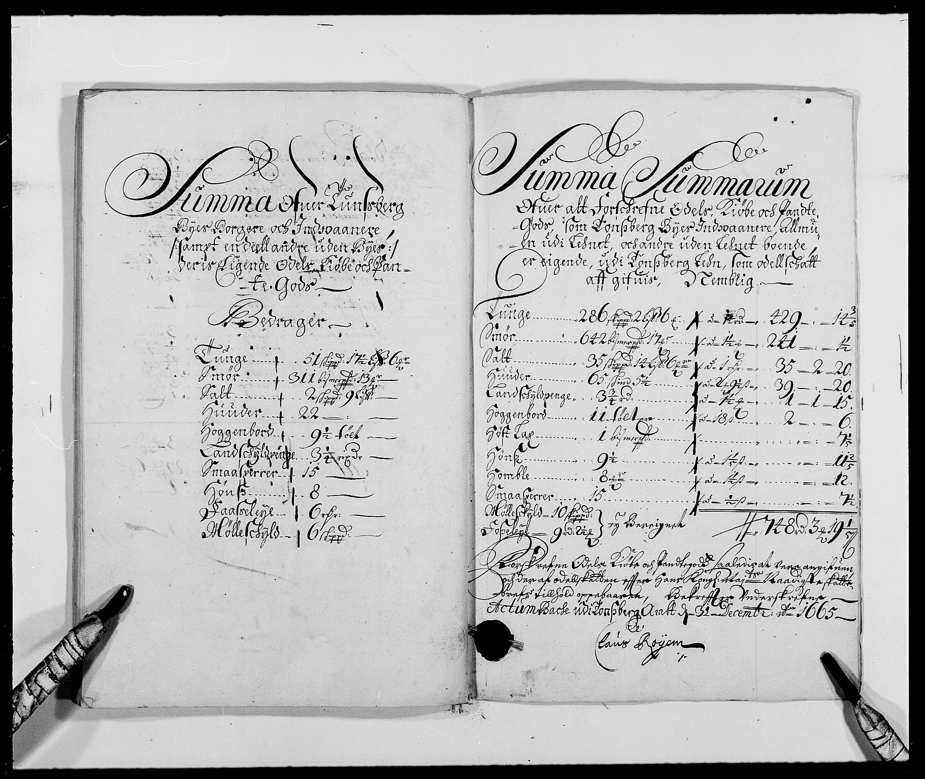 Rentekammeret inntil 1814, Reviderte regnskaper, Fogderegnskap, AV/RA-EA-4092/R32/L1839: Fogderegnskap Jarlsberg grevskap, 1664-1673, s. 336