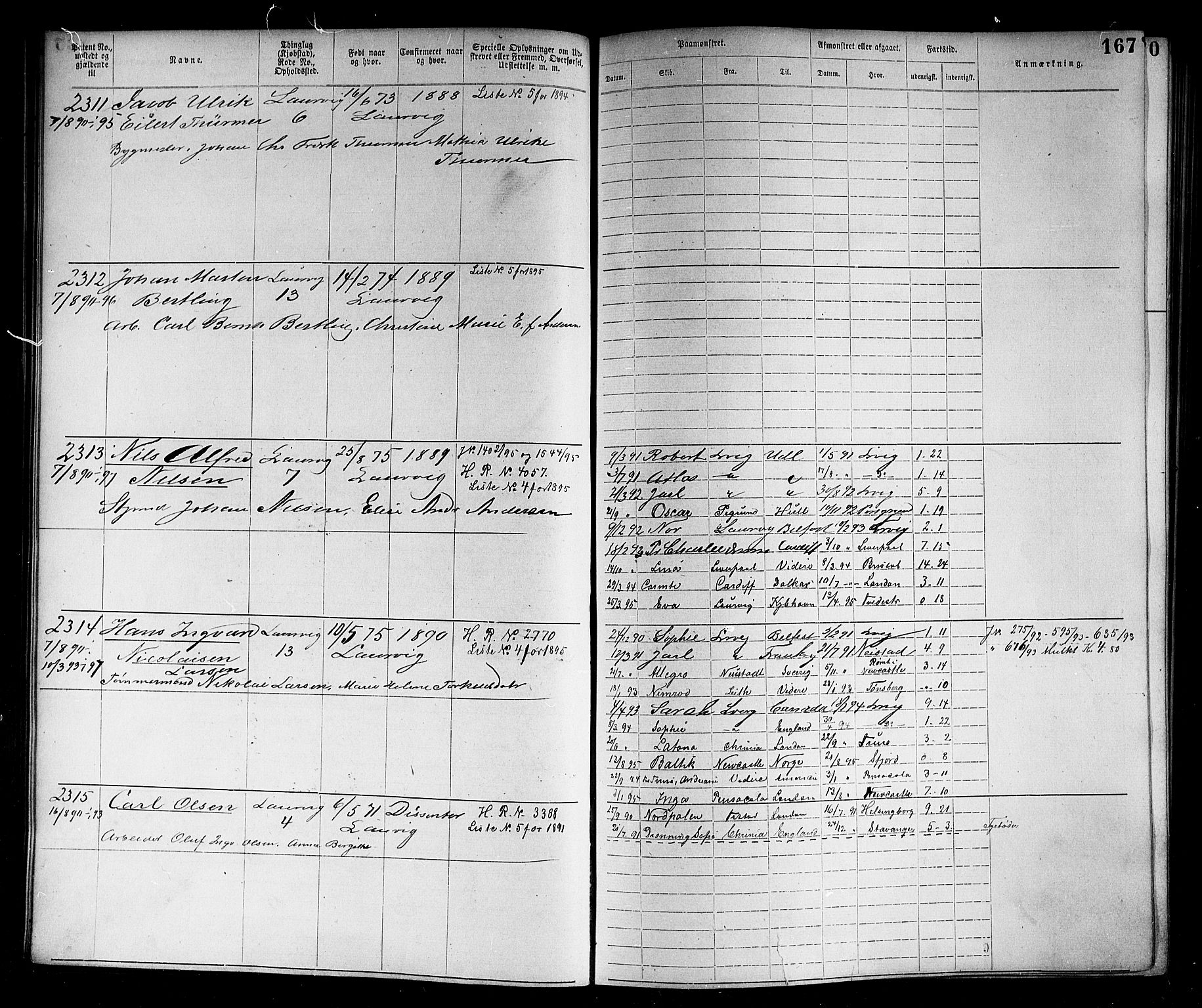 Larvik innrulleringskontor, AV/SAKO-A-787/F/Fb/L0005: Annotasjonsrulle, 1883-1898, s. 170