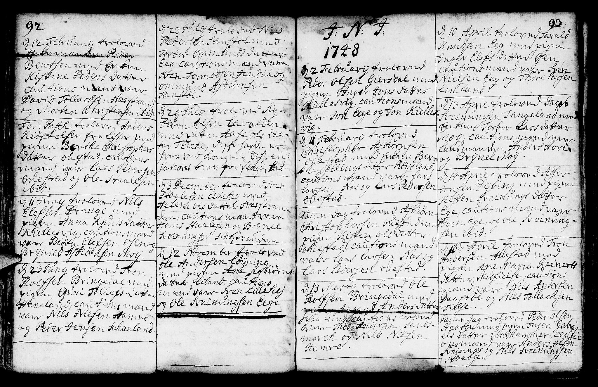 Lund sokneprestkontor, AV/SAST-A-101809/S06/L0002: Ministerialbok nr. A 2, 1738-1760, s. 92-93