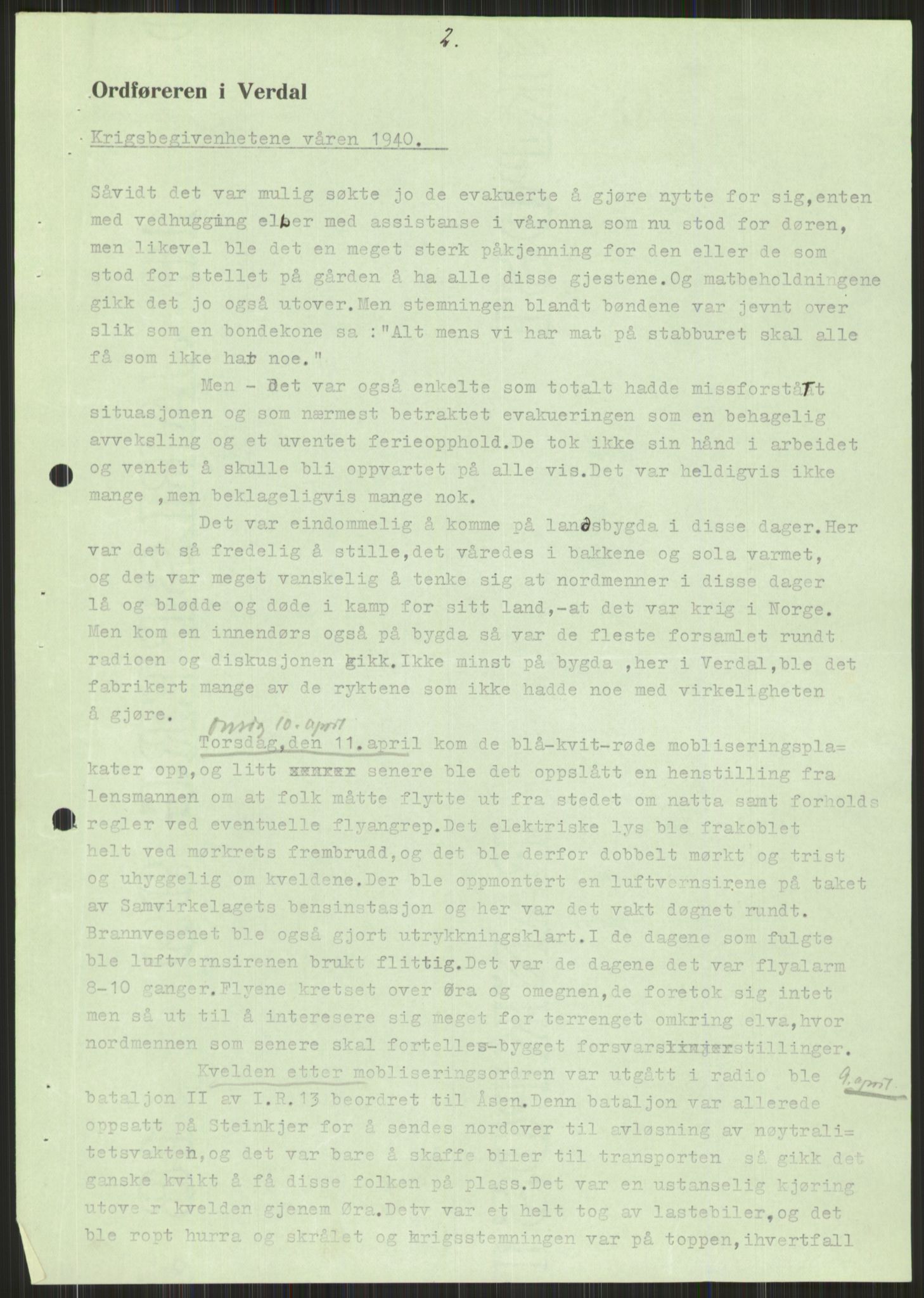 Forsvaret, Forsvarets krigshistoriske avdeling, RA/RAFA-2017/Y/Ya/L0016: II-C-11-31 - Fylkesmenn.  Rapporter om krigsbegivenhetene 1940., 1940, s. 594