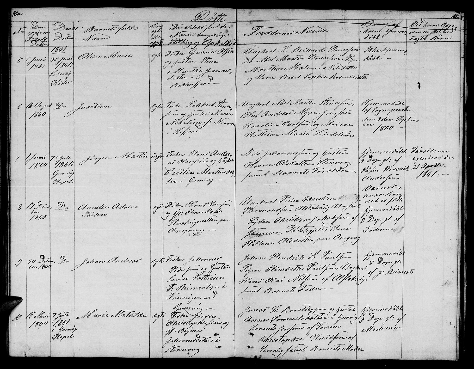 Lebesby sokneprestkontor, AV/SATØ-S-1353/H/Hb/L0001klokker: Klokkerbok nr. 1, 1846-1862, s. 162-163
