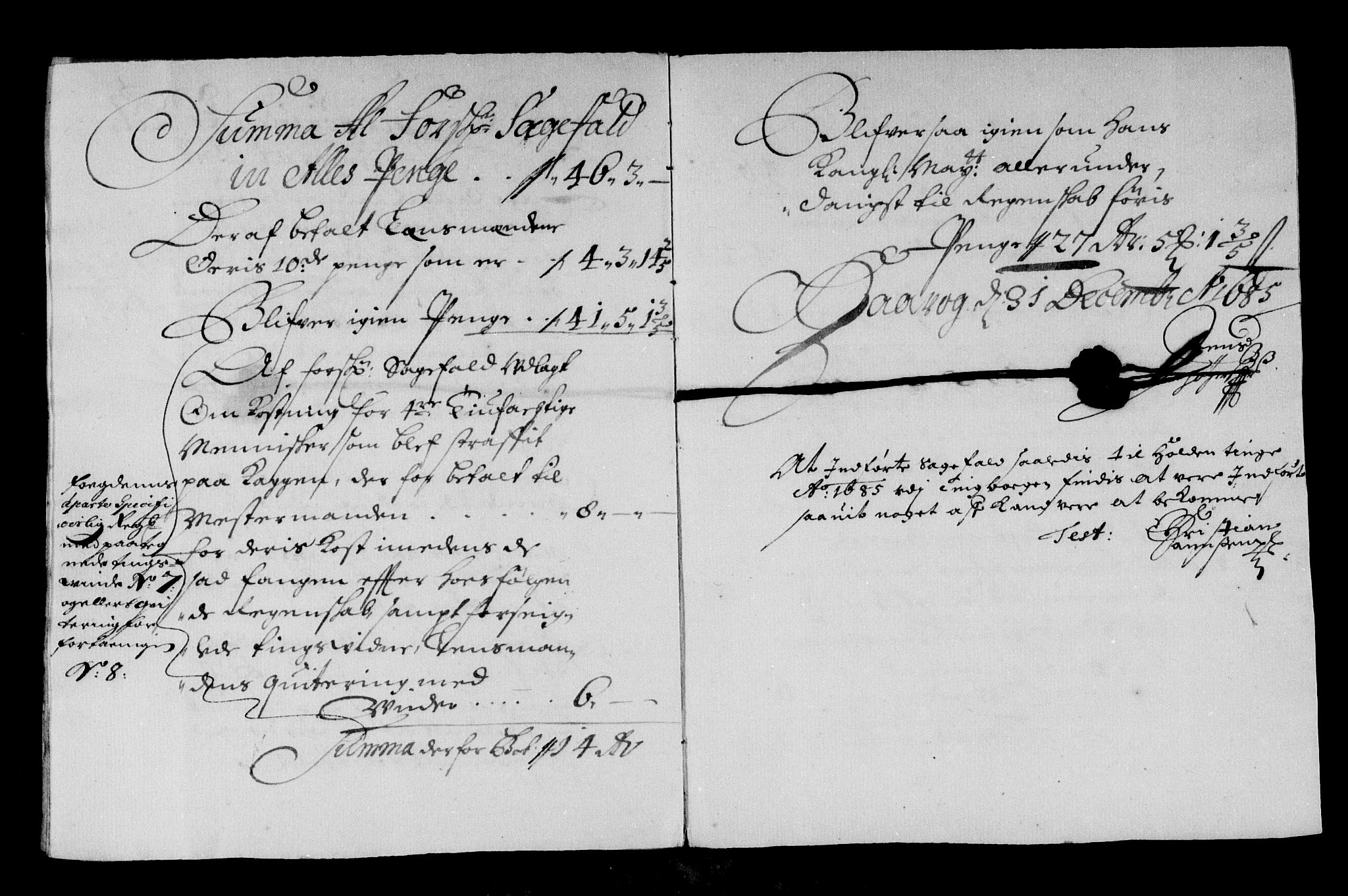 Rentekammeret inntil 1814, Reviderte regnskaper, Stiftamtstueregnskaper, Bergen stiftamt, AV/RA-EA-6043/R/Rc/L0077: Bergen stiftamt, 1685