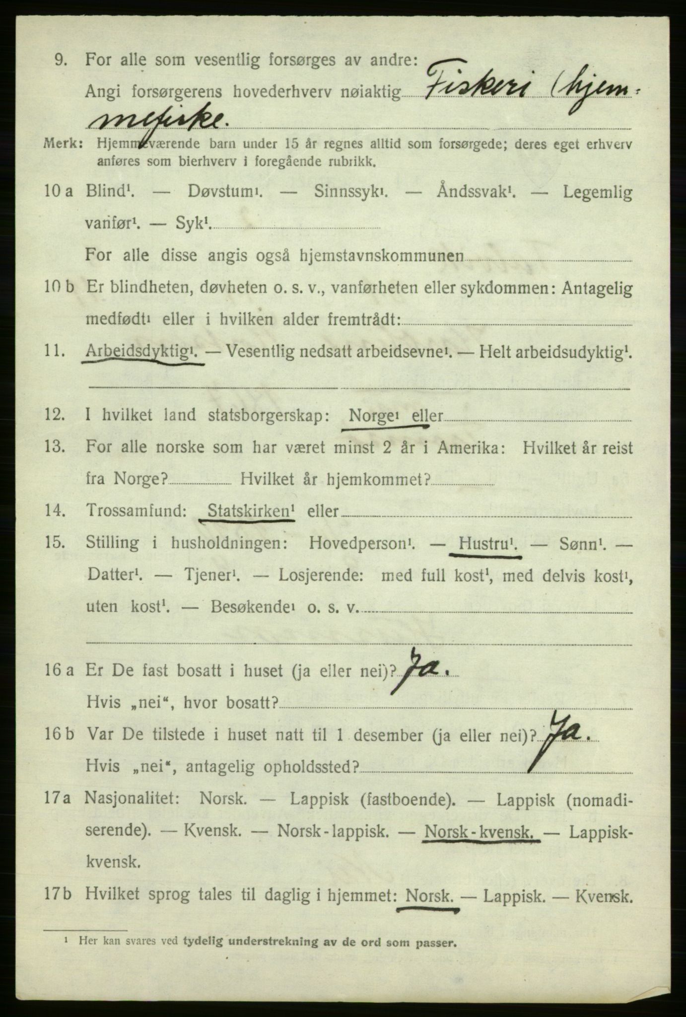 SATØ, Folketelling 1920 for 2013 Talvik herred, 1920, s. 5313