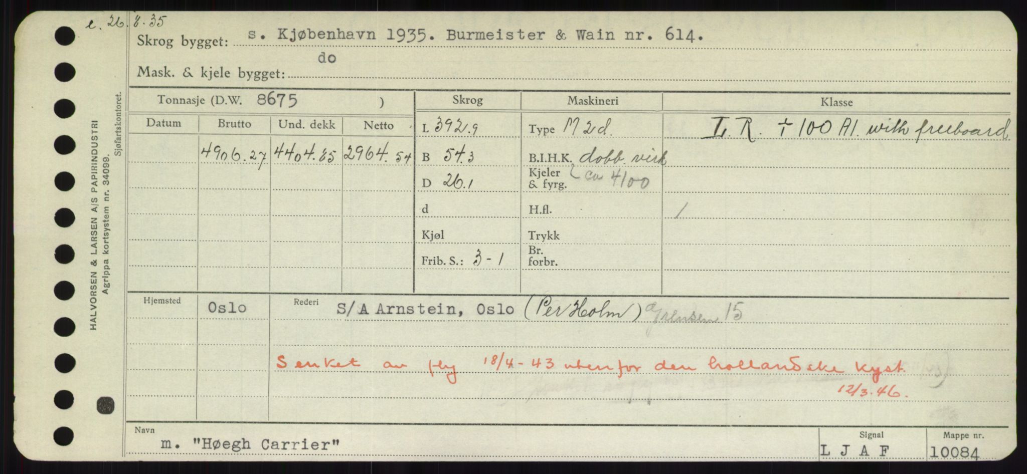 Sjøfartsdirektoratet med forløpere, Skipsmålingen, RA/S-1627/H/Hd/L0017: Fartøy, Holi-Hå, s. 287