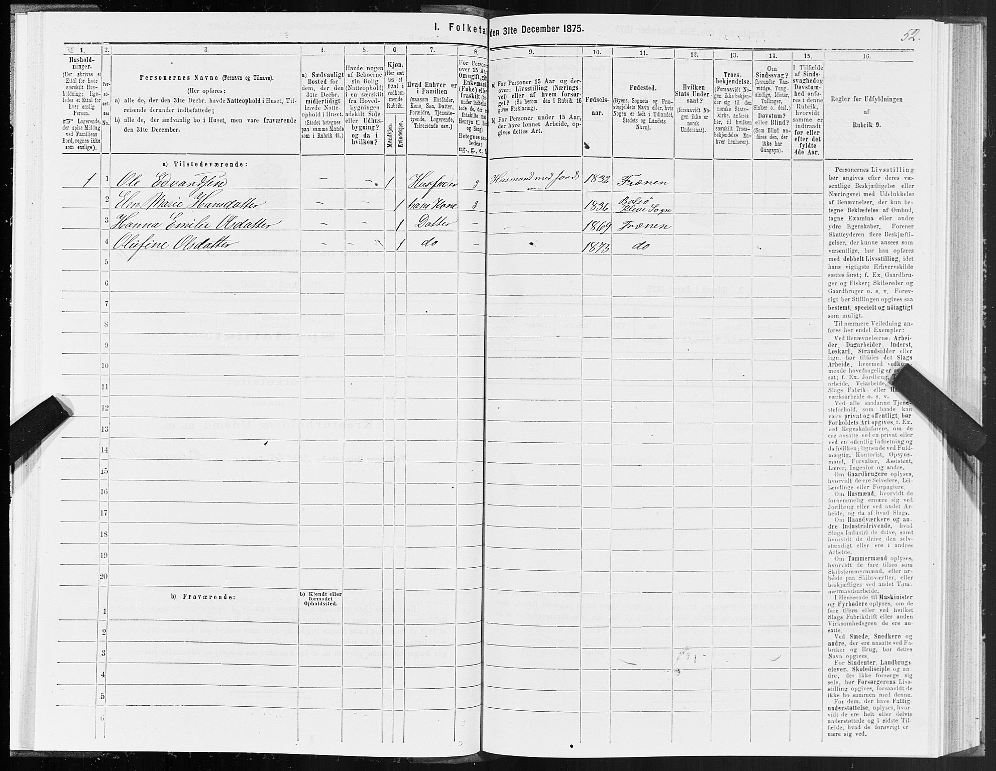 SAT, Folketelling 1875 for 1548P Fræna prestegjeld, 1875, s. 3052