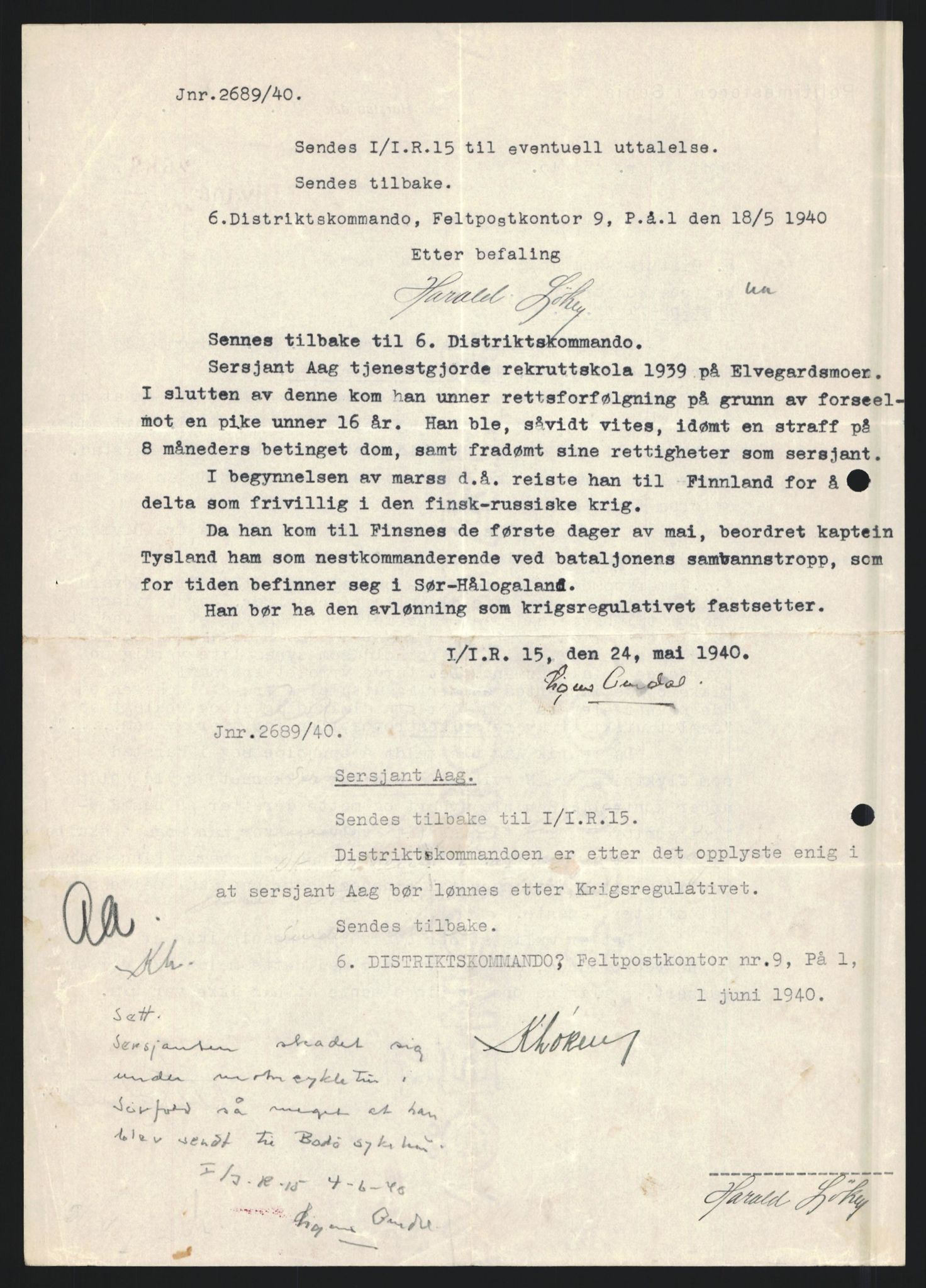 Forsvaret, Forsvarets krigshistoriske avdeling, AV/RA-RAFA-2017/Y/Yb/L0123: II-C-11-600  -  6. Divisjon med avdelinger, 1940, s. 679