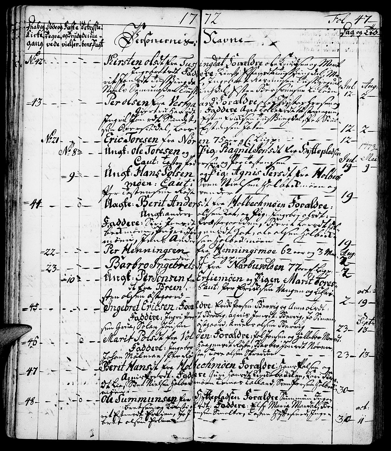 Tolga prestekontor, AV/SAH-PREST-062/K/L0002: Ministerialbok nr. 2, 1768-1786, s. 47