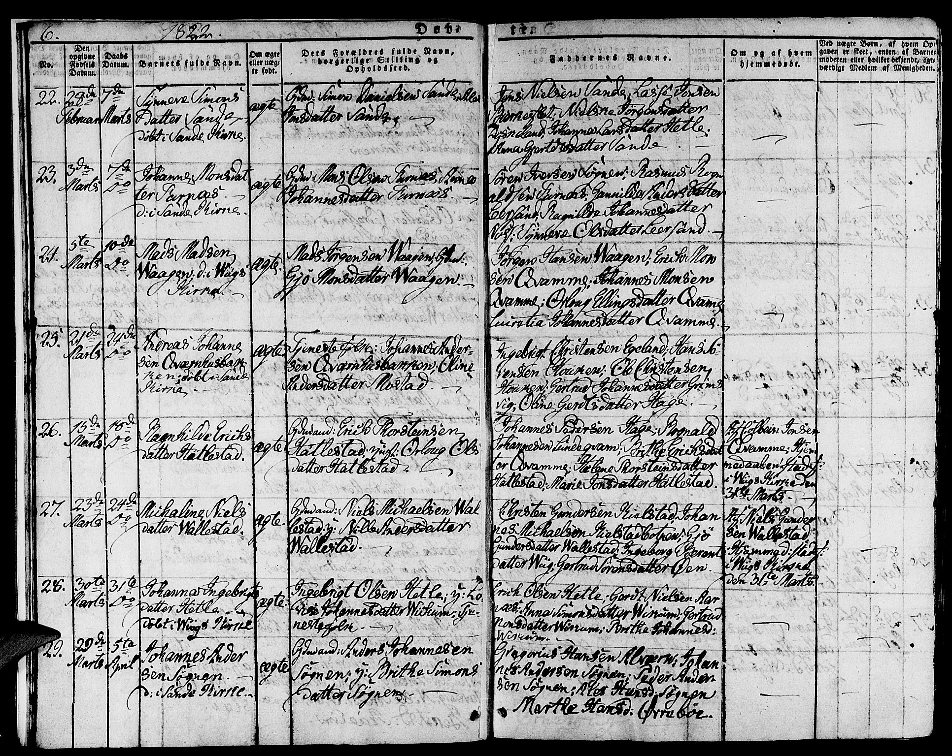 Gaular sokneprestembete, AV/SAB-A-80001/H/Haa: Ministerialbok nr. A 3, 1821-1840, s. 6