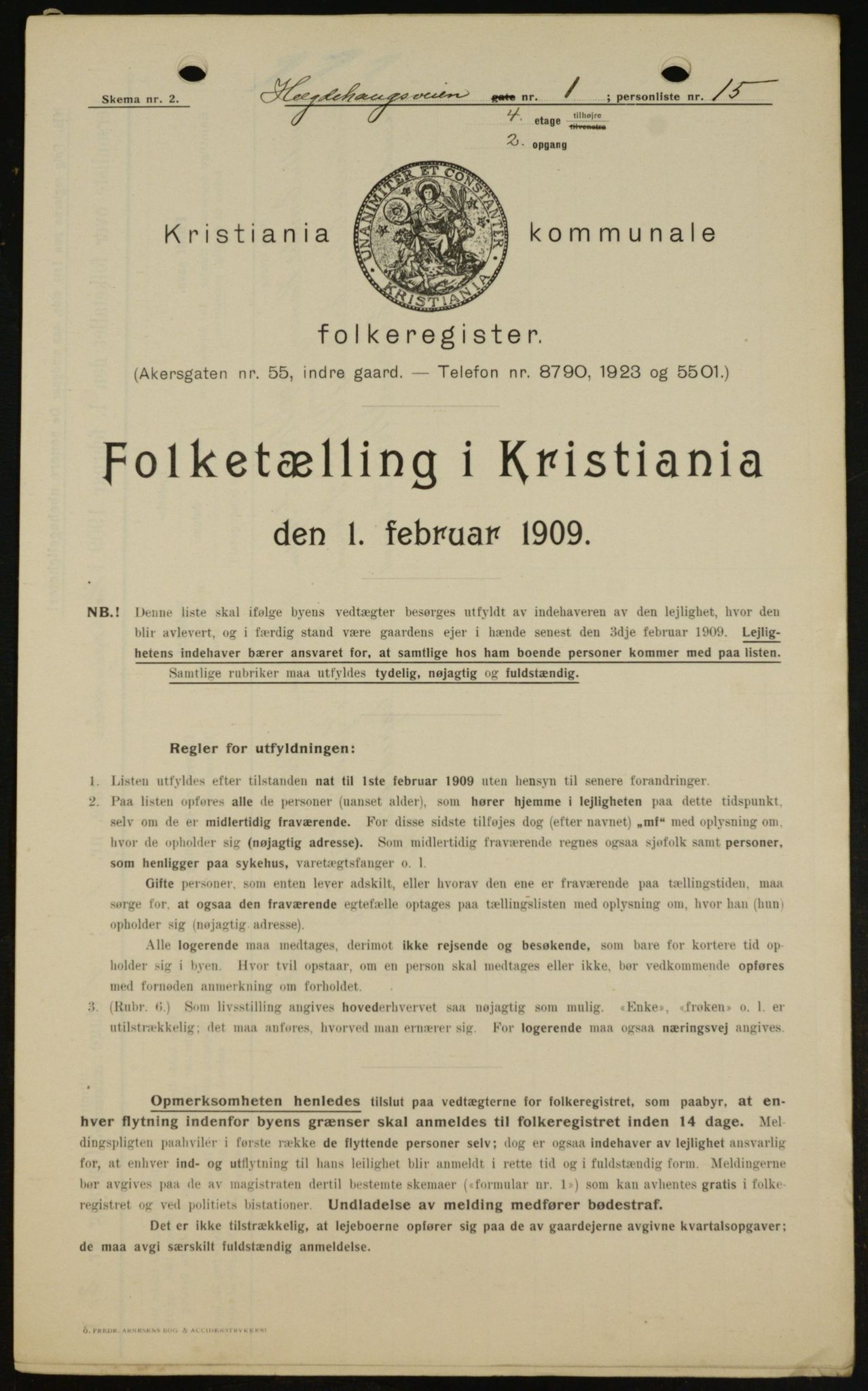 OBA, Kommunal folketelling 1.2.1909 for Kristiania kjøpstad, 1909, s. 32568