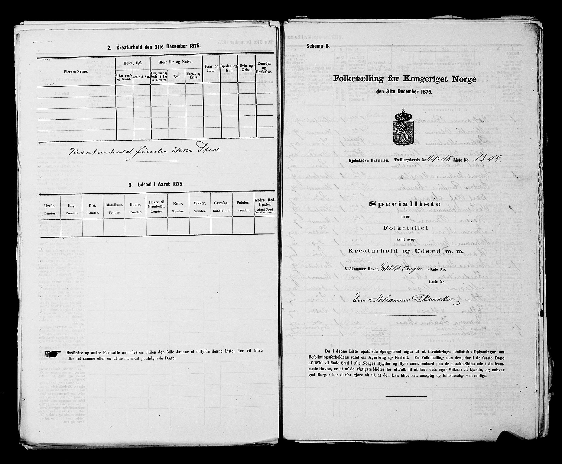 SAKO, Folketelling 1875 for 0602 Drammen kjøpstad, 1875, s. 3657