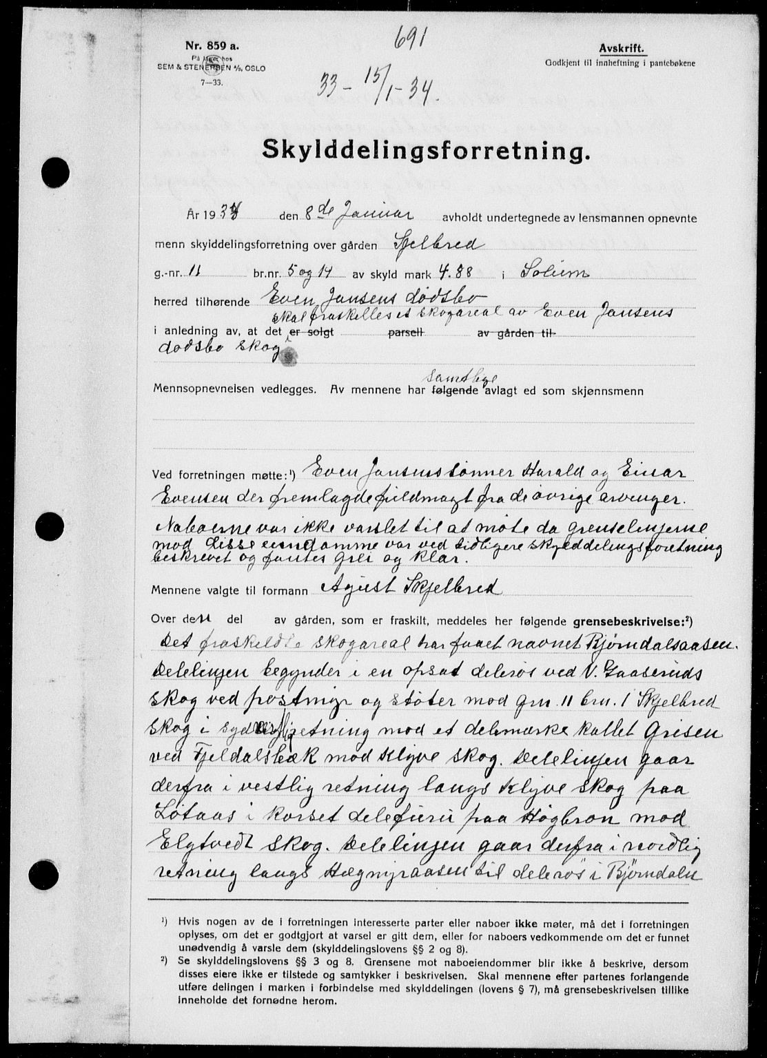 Gjerpen sorenskriveri, SAKO/A-216/G/Ga/Gac/L0062: Pantebok nr. III 62-64, 1934-1935, Tingl.dato: 15.01.1934