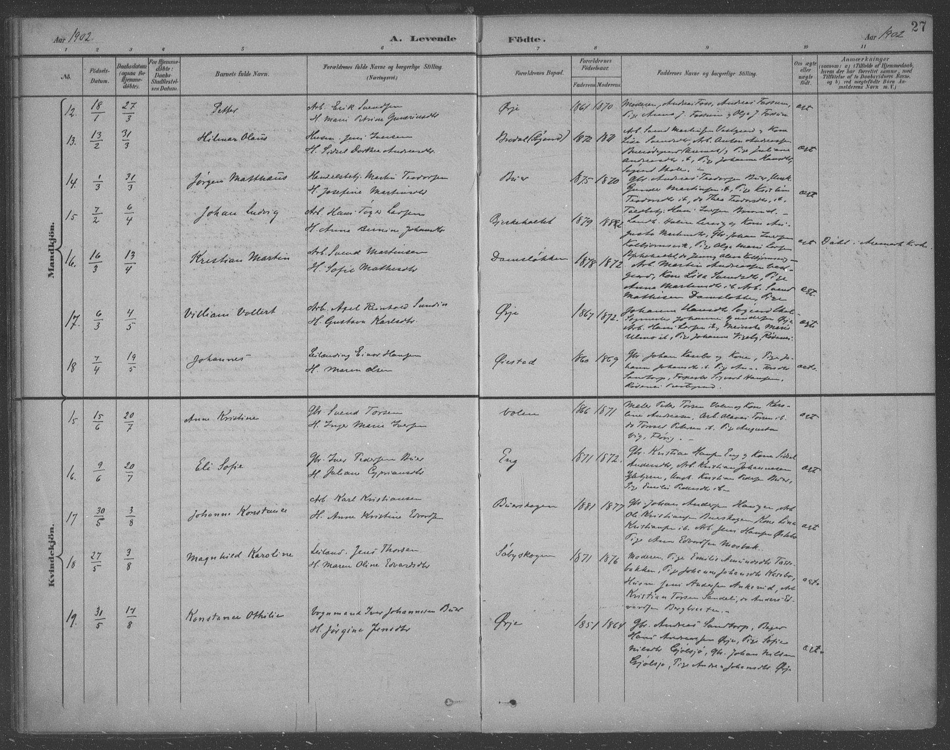 Aremark prestekontor Kirkebøker, AV/SAO-A-10899/F/Fb/L0005: Ministerialbok nr. II 5, 1895-1919, s. 27