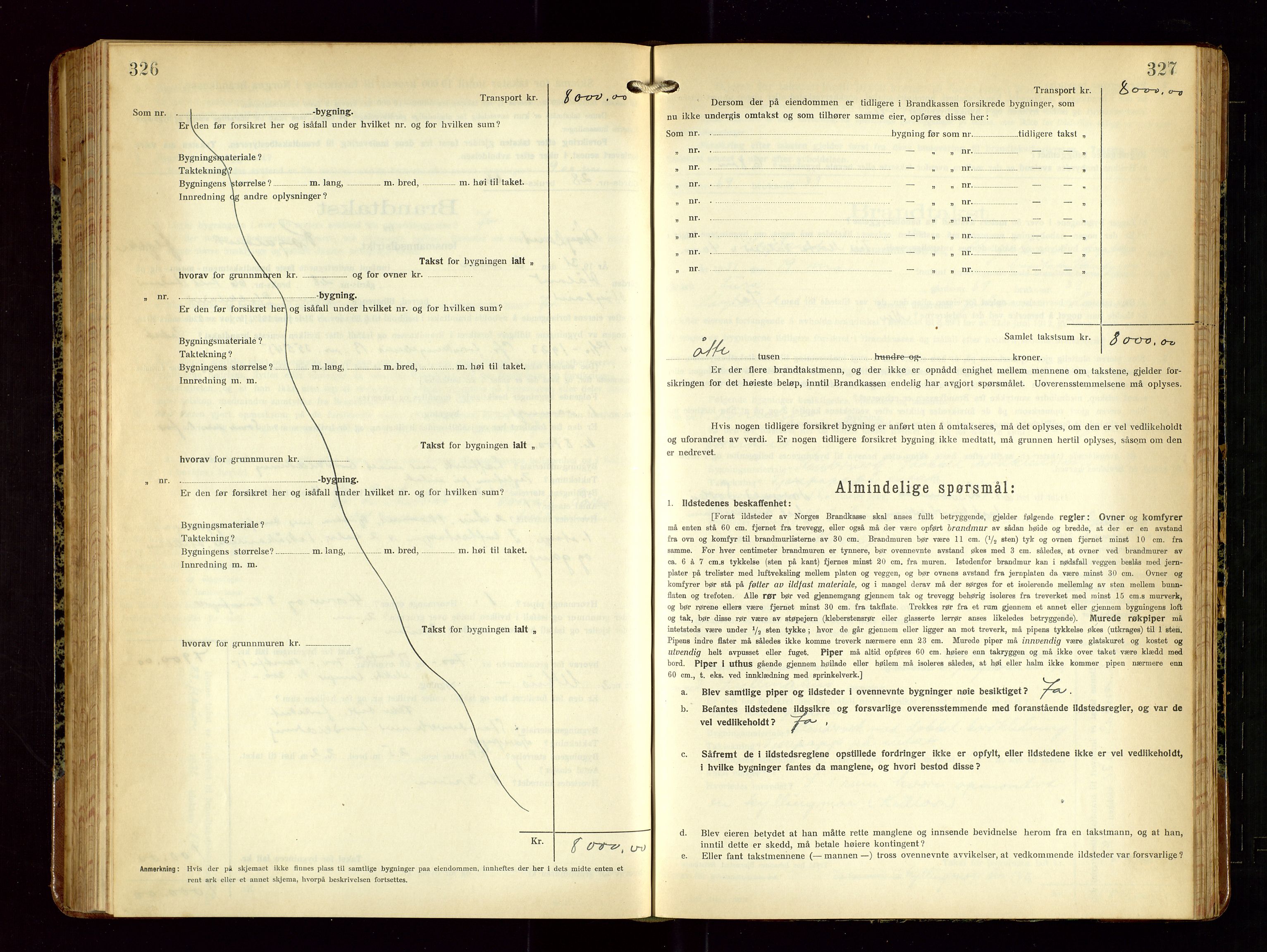 Høyland/Sandnes lensmannskontor, SAST/A-100166/Gob/L0004: "Brandtakstprotokol", 1924-1933, s. 326-327