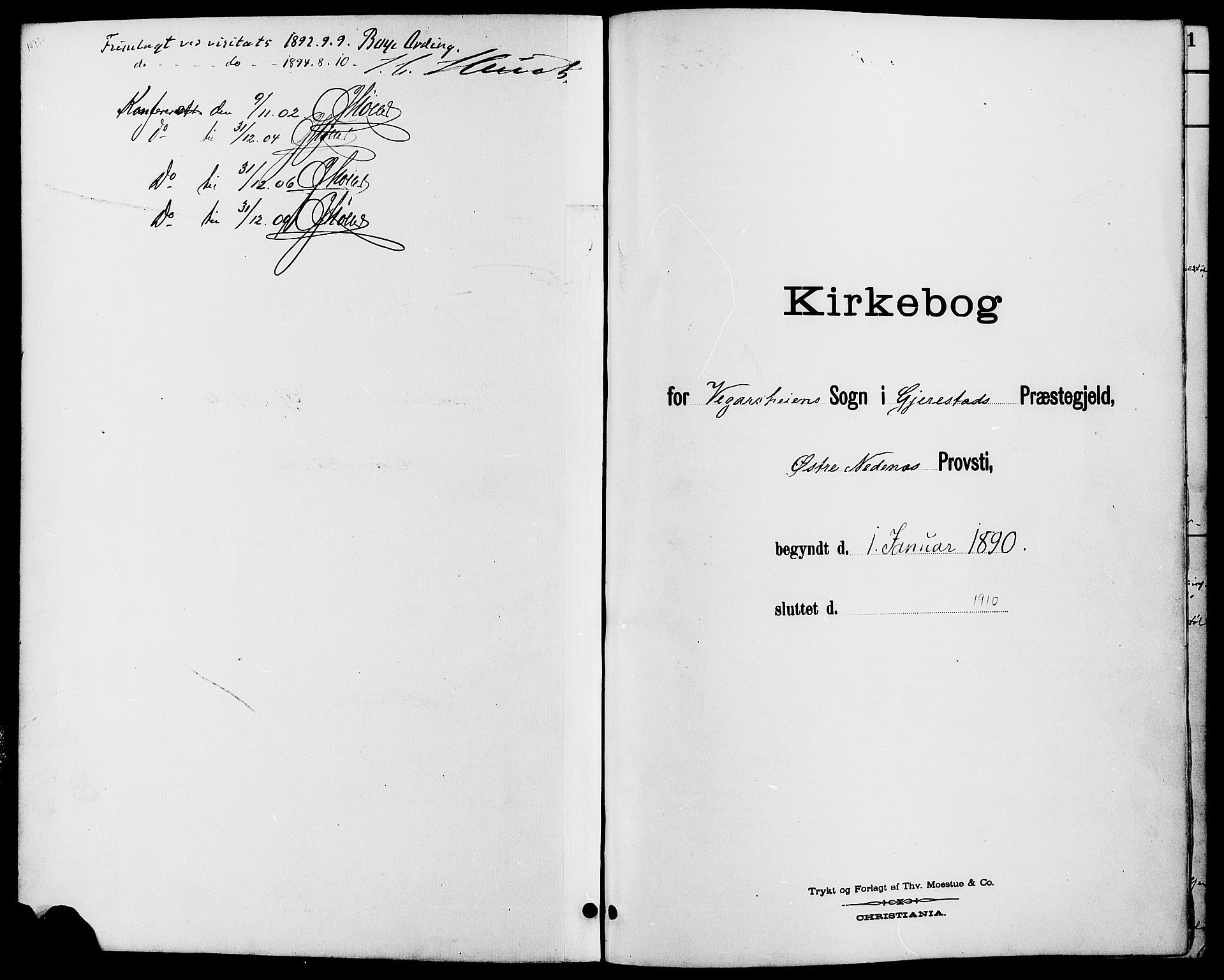 Gjerstad sokneprestkontor, SAK/1111-0014/F/Fb/Fbb/L0004: Klokkerbok nr. B 4, 1890-1910
