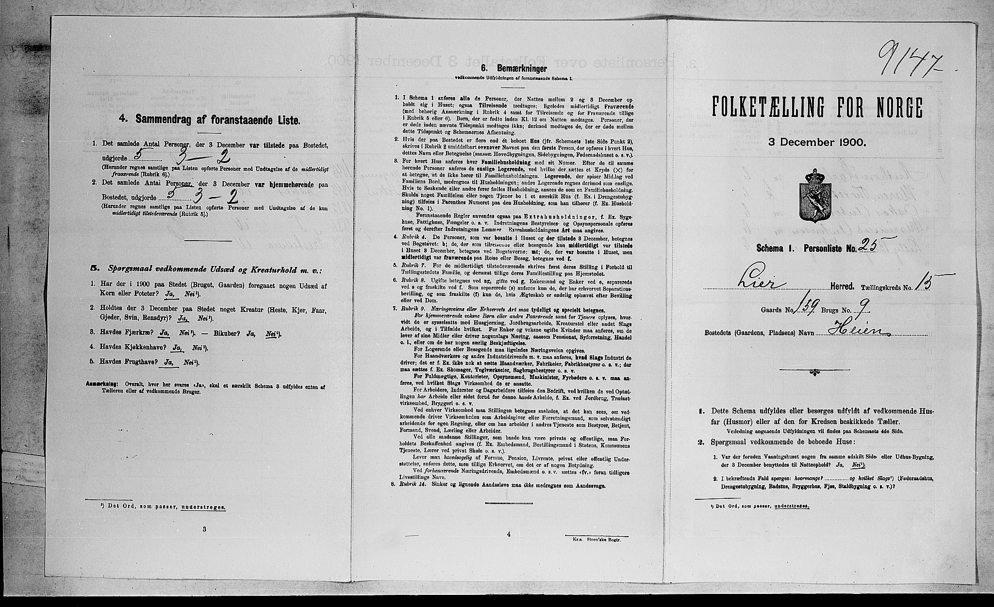 RA, Folketelling 1900 for 0626 Lier herred, 1900, s. 2464