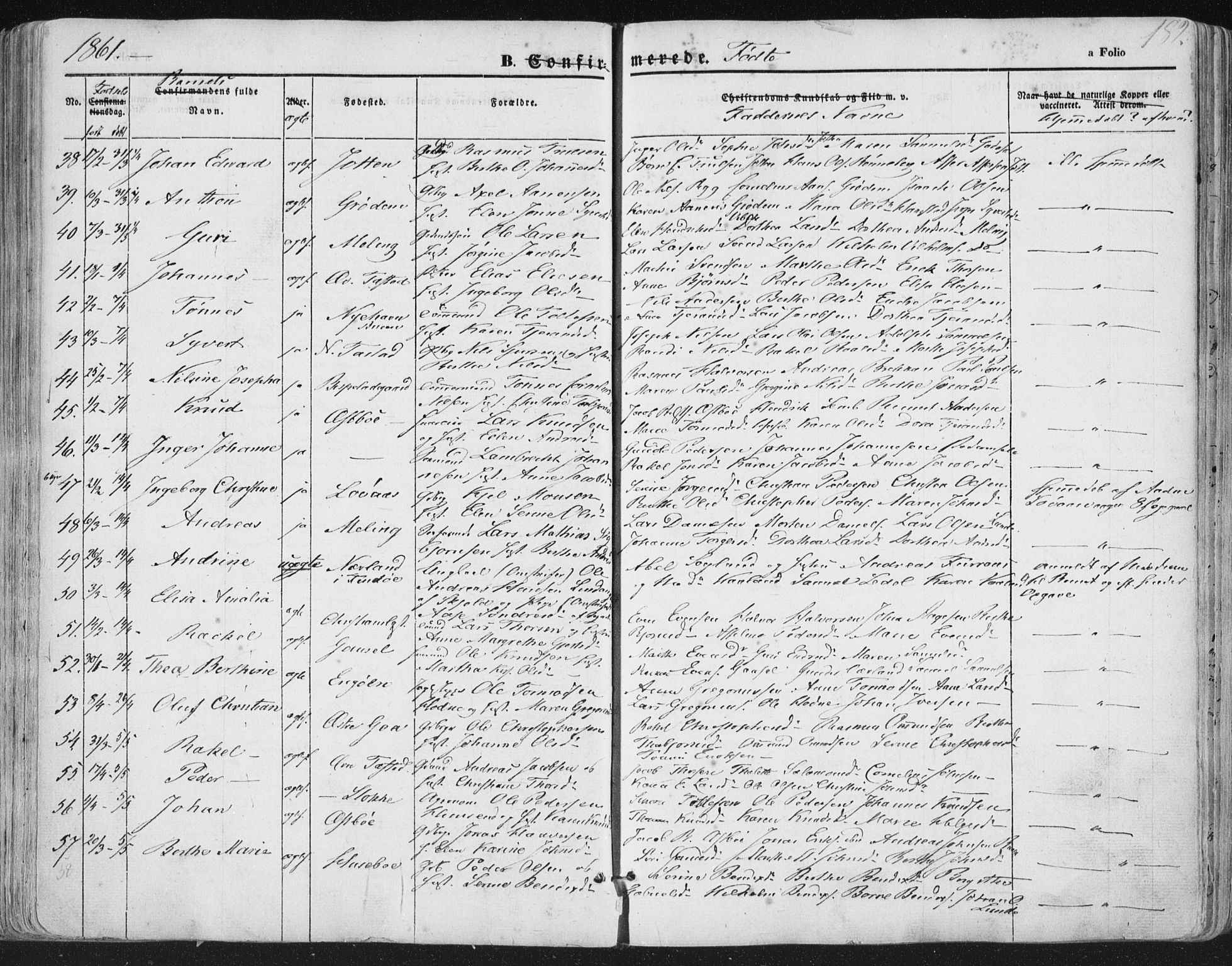 Hetland sokneprestkontor, AV/SAST-A-101826/30/30BA/L0002: Ministerialbok nr. A 2, 1849-1869, s. 182