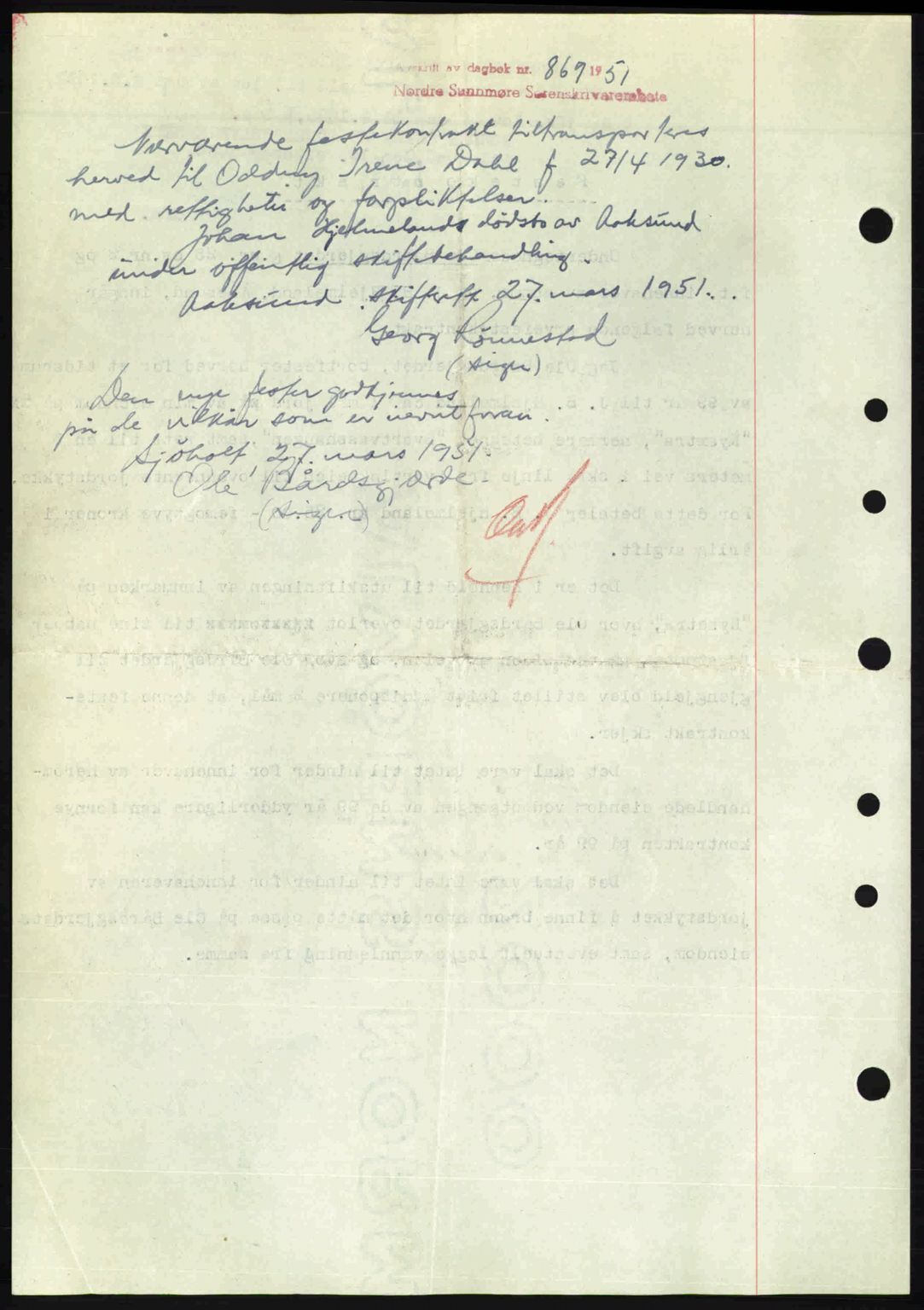 Nordre Sunnmøre sorenskriveri, AV/SAT-A-0006/1/2/2C/2Ca: Pantebok nr. A36, 1950-1950, Dagboknr: 2237/1950