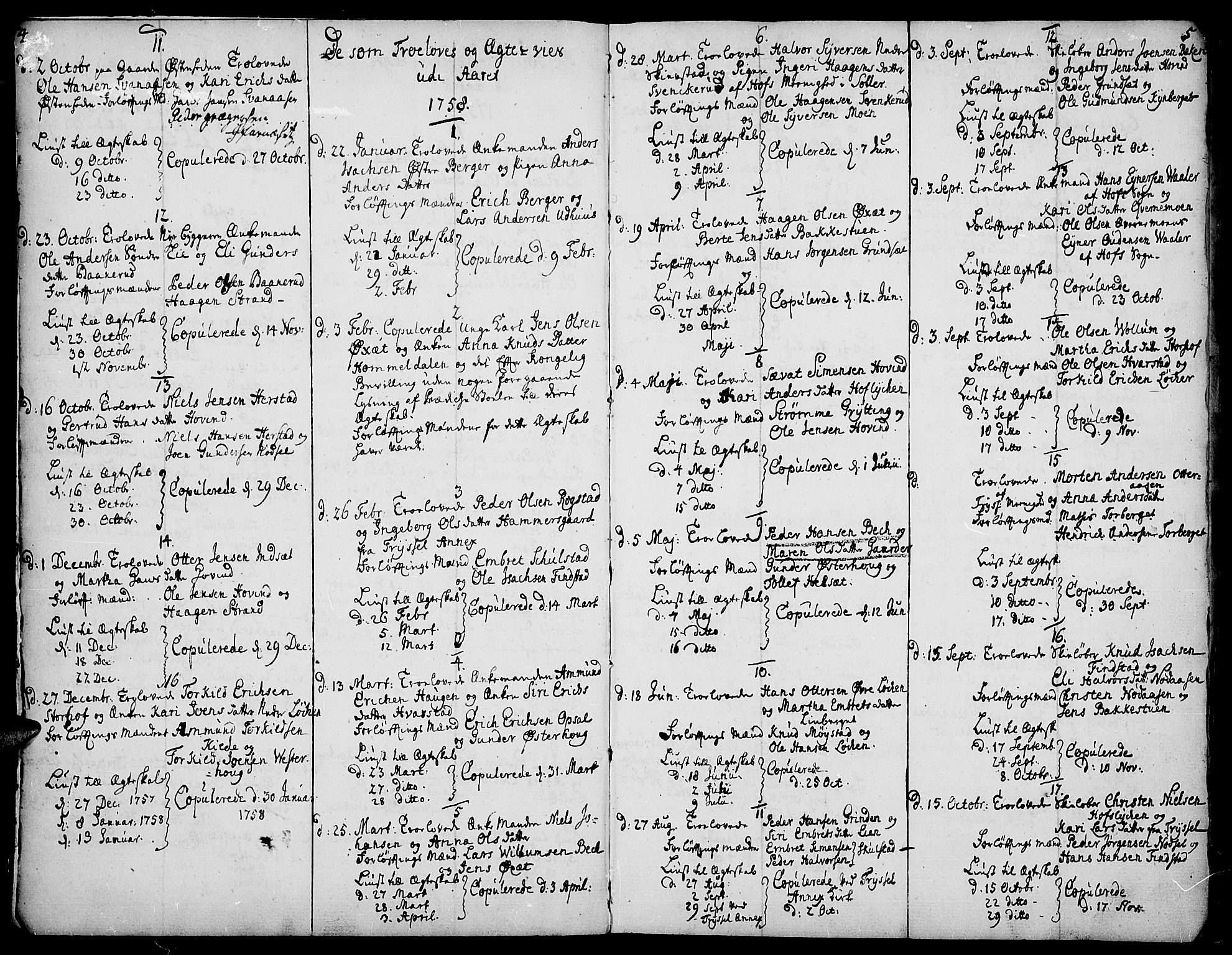 Elverum prestekontor, AV/SAH-PREST-044/H/Ha/Haa/L0003: Ministerialbok nr. 3, 1757-1776, s. 4-5