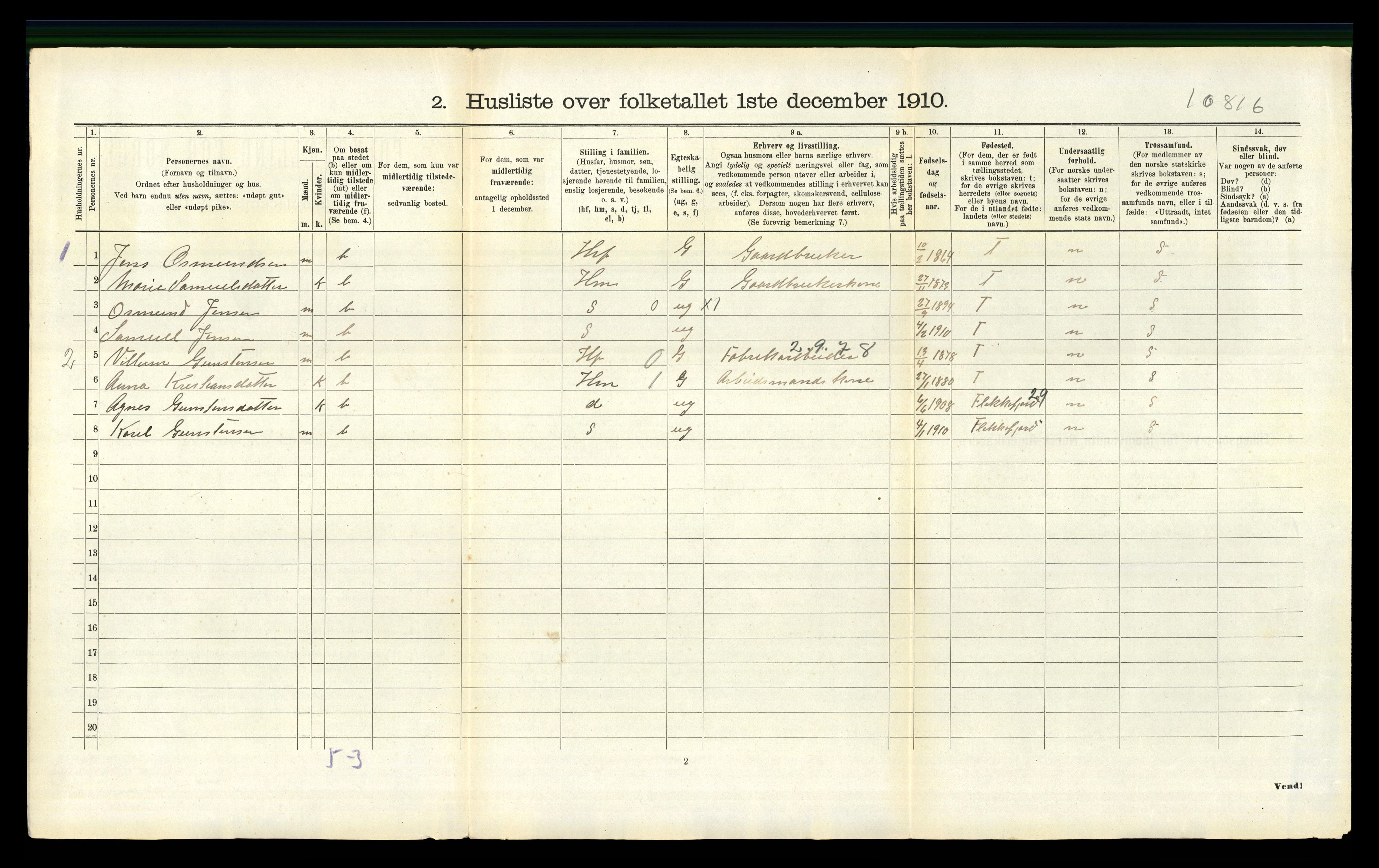 RA, Folketelling 1910 for 1037 Liknes herred, 1910, s. 981