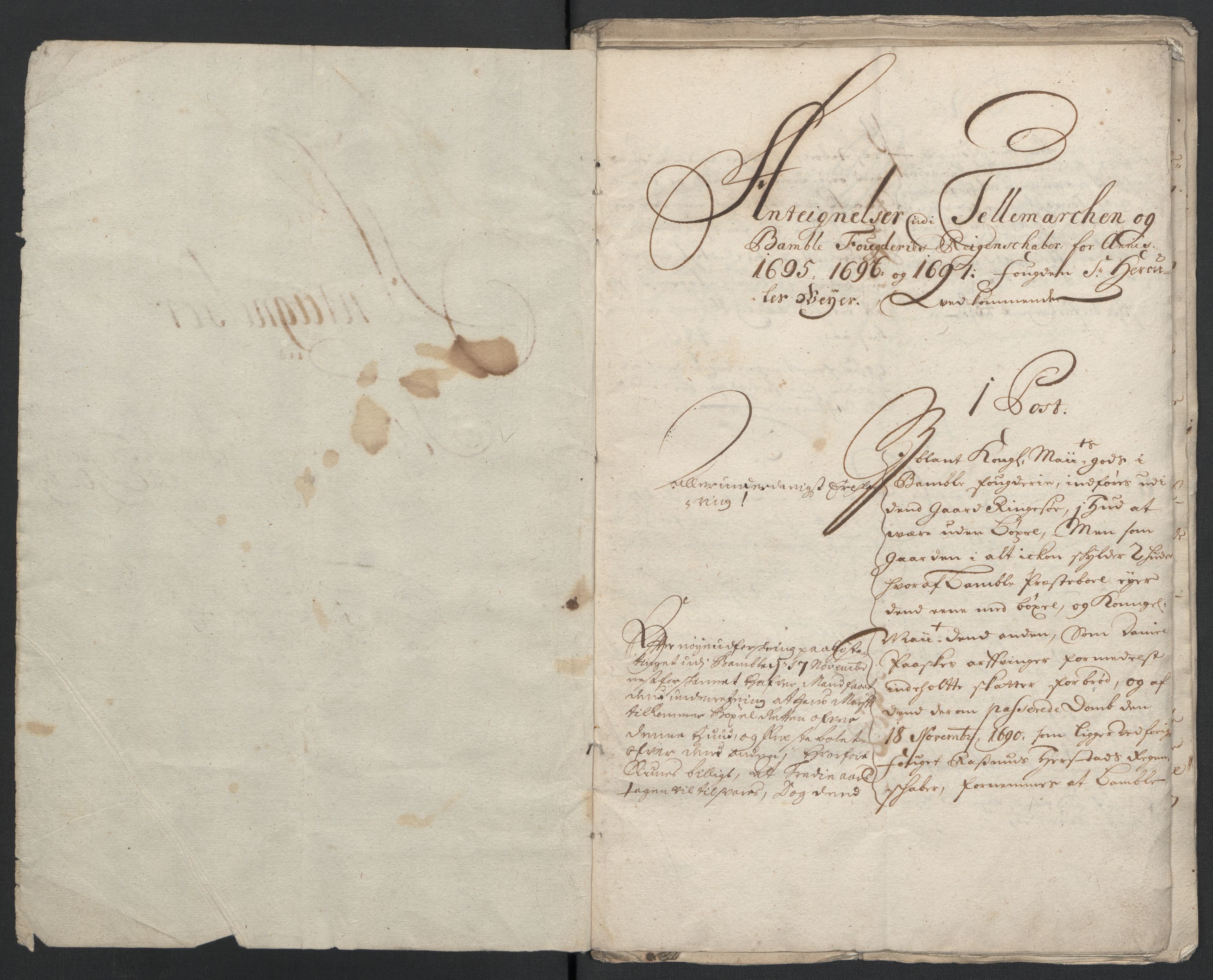 Rentekammeret inntil 1814, Reviderte regnskaper, Fogderegnskap, AV/RA-EA-4092/R36/L2097: Fogderegnskap Øvre og Nedre Telemark og Bamble, 1697, s. 306