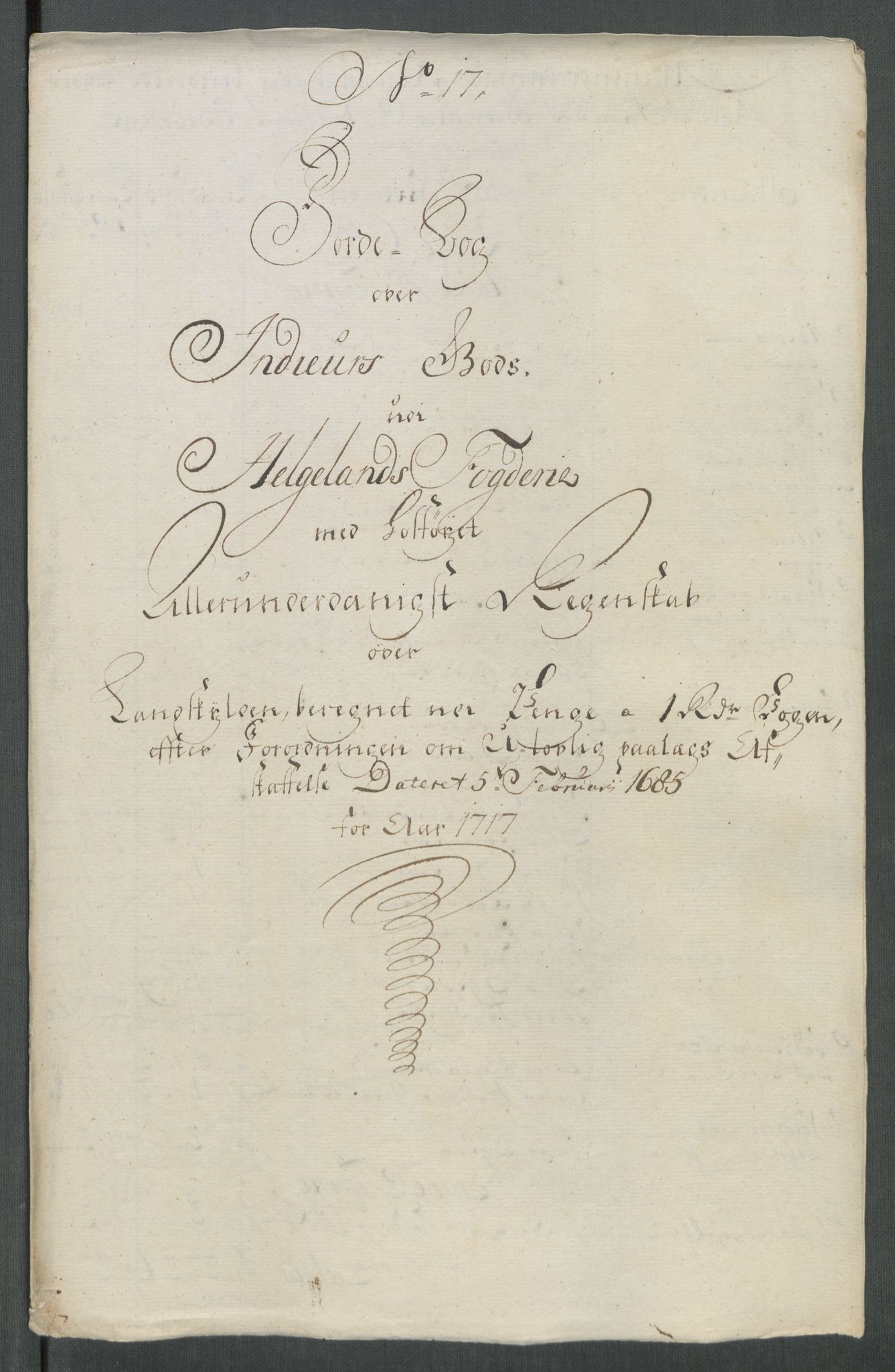 Rentekammeret inntil 1814, Reviderte regnskaper, Fogderegnskap, AV/RA-EA-4092/R65/L4515: Fogderegnskap Helgeland, 1717, s. 241