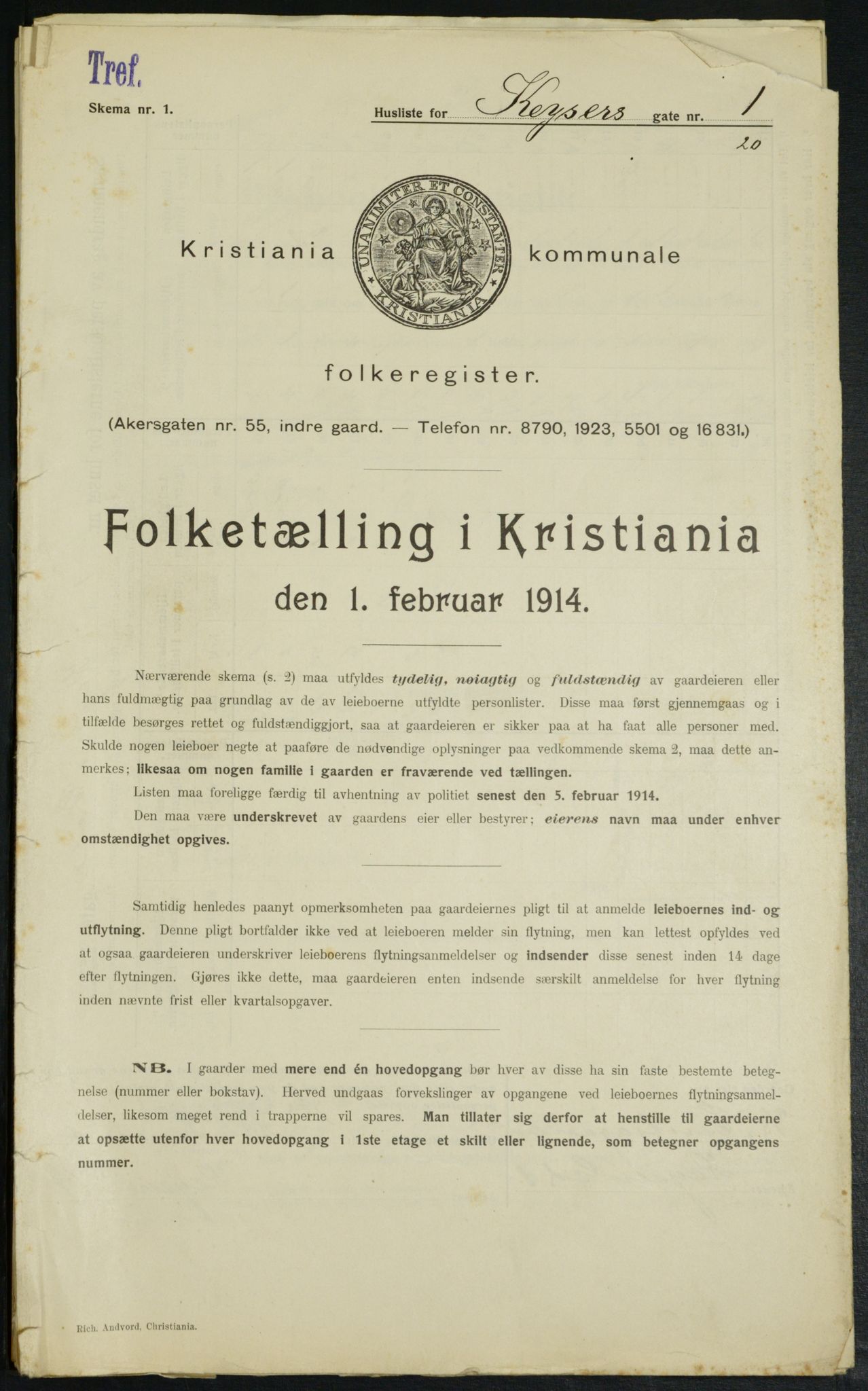 OBA, Kommunal folketelling 1.2.1914 for Kristiania, 1914, s. 49152