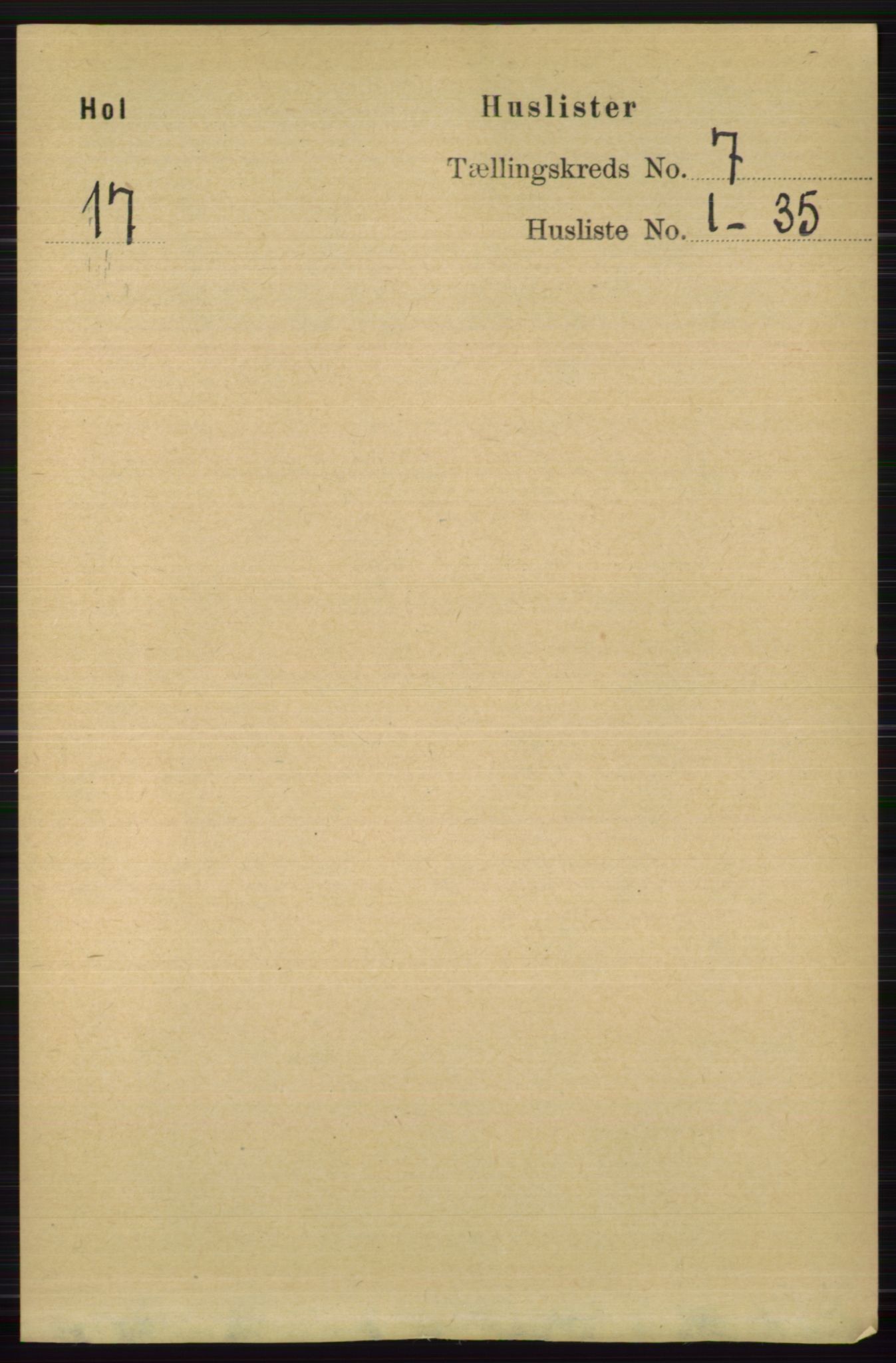 RA, Folketelling 1891 for 0620 Hol herred, 1891, s. 1975