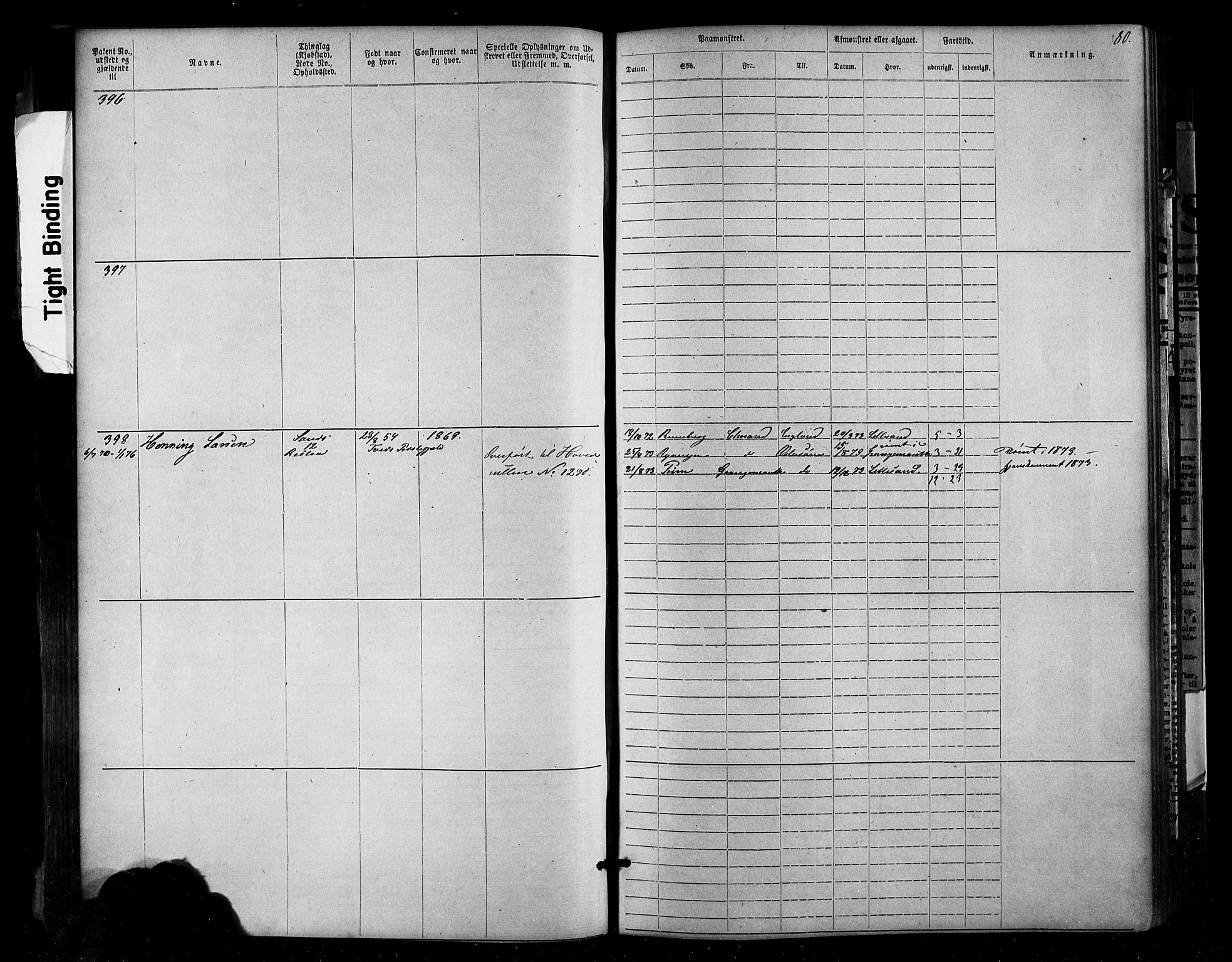 Lillesand mønstringskrets, SAK/2031-0014/F/Fa/L0002: Annotasjonsrulle nr 1-1910 med register, W-8, 1868-1891, s. 85