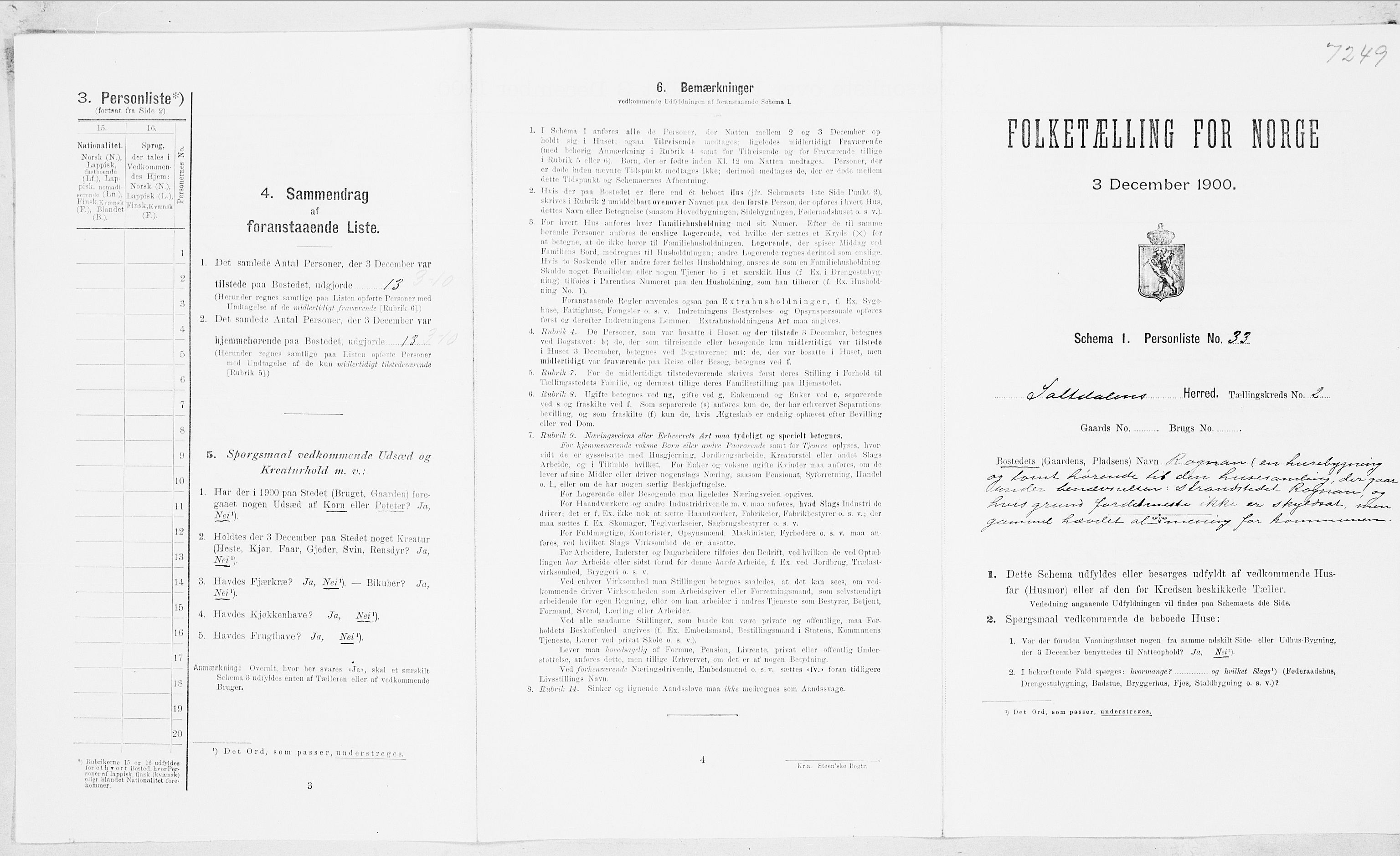 SAT, Folketelling 1900 for 1840 Saltdal herred, 1900, s. 178