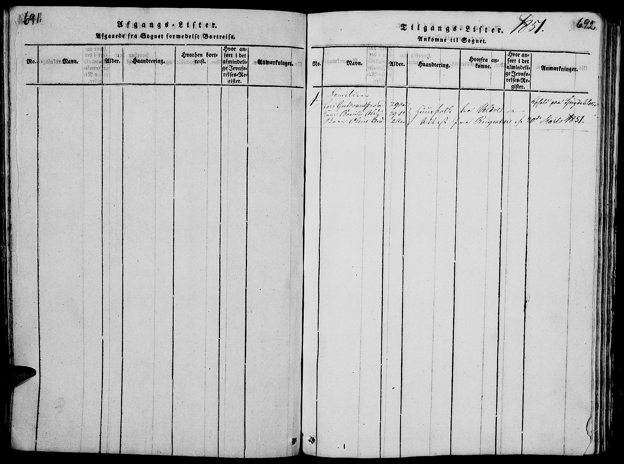 Vang prestekontor, Hedmark, SAH/PREST-008/H/Ha/Hab/L0005: Klokkerbok nr. 5, 1815-1836, s. 691-692