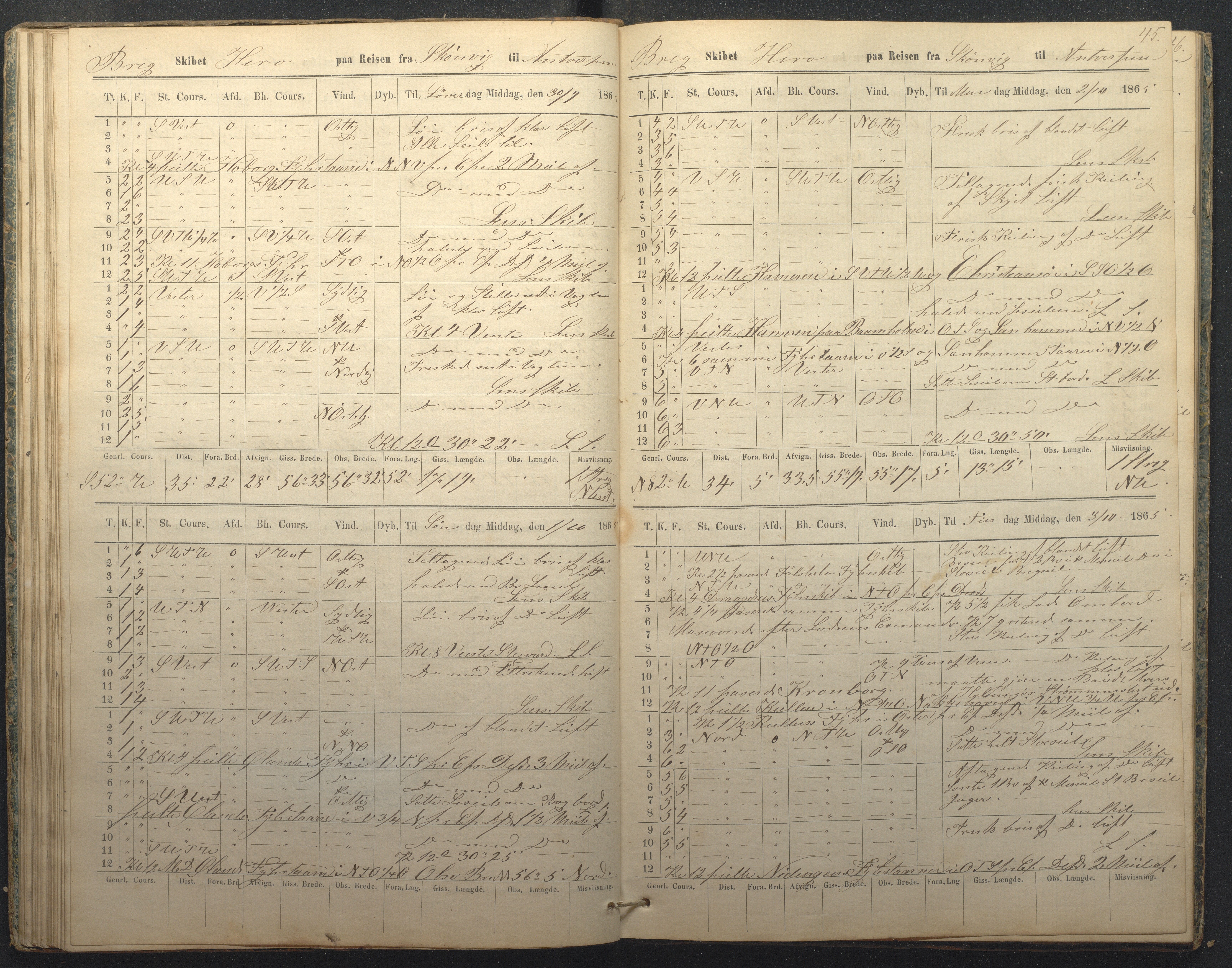 Fartøysarkivet, AAKS/PA-1934/F/L0157/0021: Flere fartøy (se mappenivå) / Hero (brigg), 1847-1868, s. 45