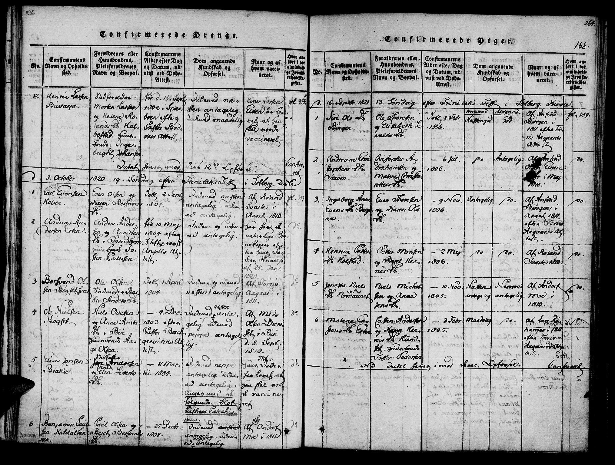 Ministerialprotokoller, klokkerbøker og fødselsregistre - Nord-Trøndelag, AV/SAT-A-1458/741/L0387: Ministerialbok nr. 741A03 /3, 1817-1822, s. 168