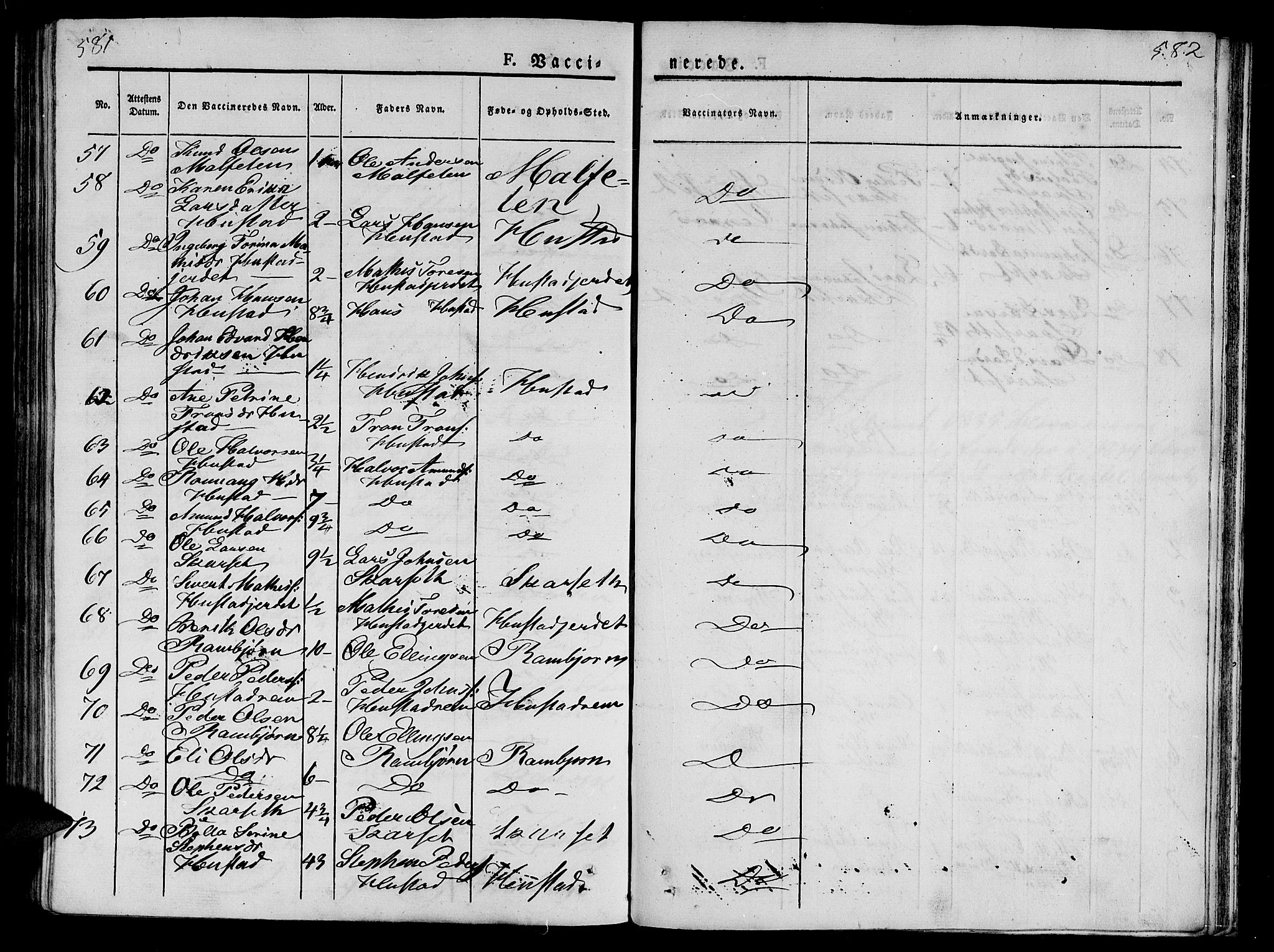 Ministerialprotokoller, klokkerbøker og fødselsregistre - Møre og Romsdal, AV/SAT-A-1454/566/L0765: Ministerialbok nr. 566A04, 1829-1841, s. 581-582