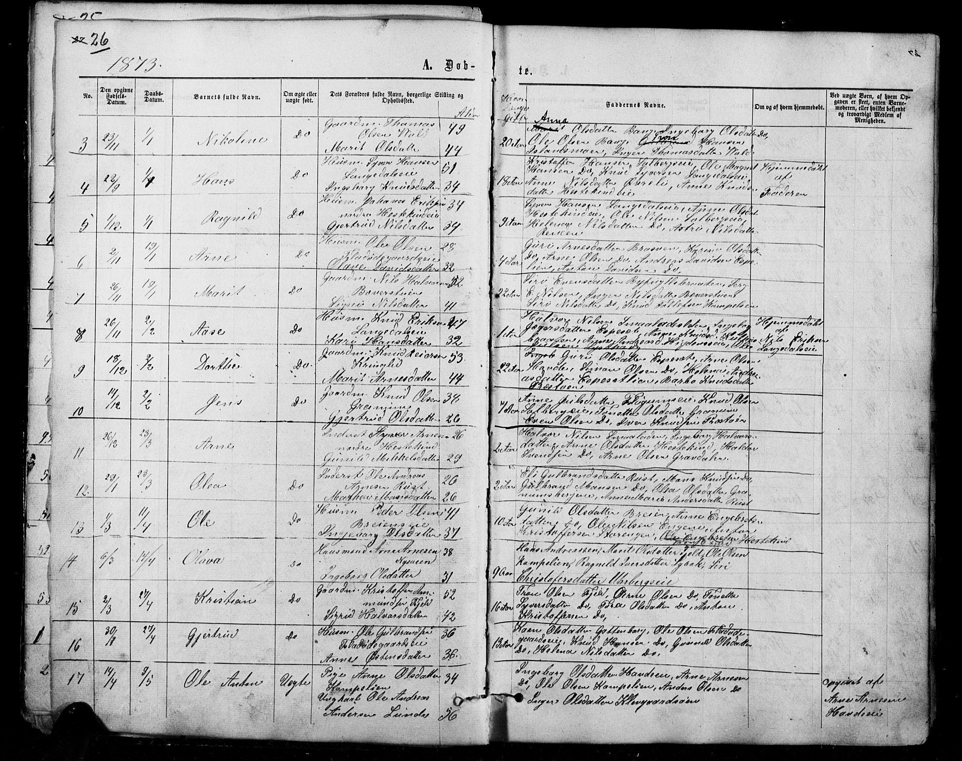 Sør-Aurdal prestekontor, AV/SAH-PREST-128/H/Ha/Hab/L0007: Klokkerbok nr. 7, 1866-1893, s. 26