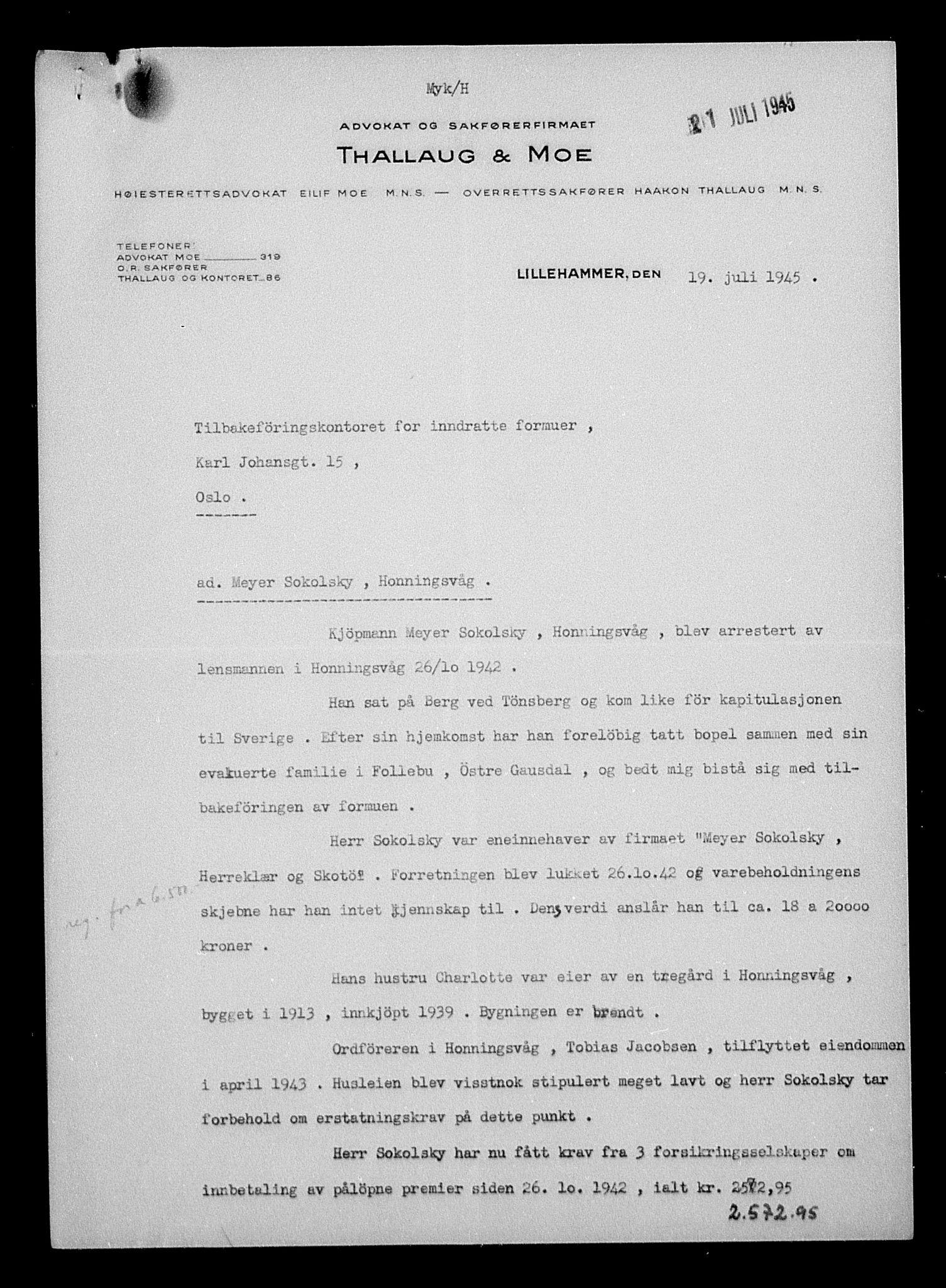 Justisdepartementet, Tilbakeføringskontoret for inndratte formuer, AV/RA-S-1564/H/Hc/Hcb/L0916: --, 1945-1947, s. 501