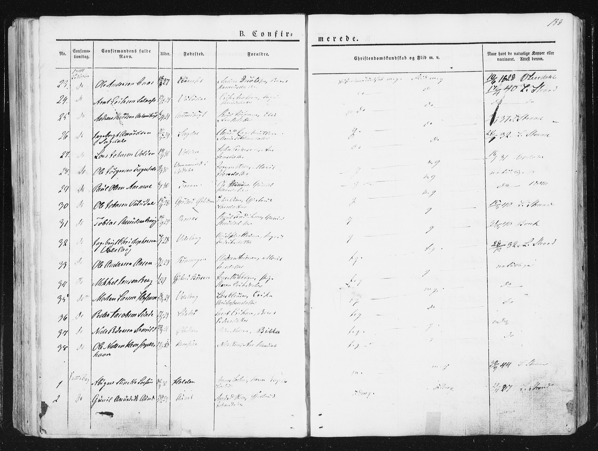 Ministerialprotokoller, klokkerbøker og fødselsregistre - Sør-Trøndelag, AV/SAT-A-1456/630/L0493: Ministerialbok nr. 630A06, 1841-1851, s. 138